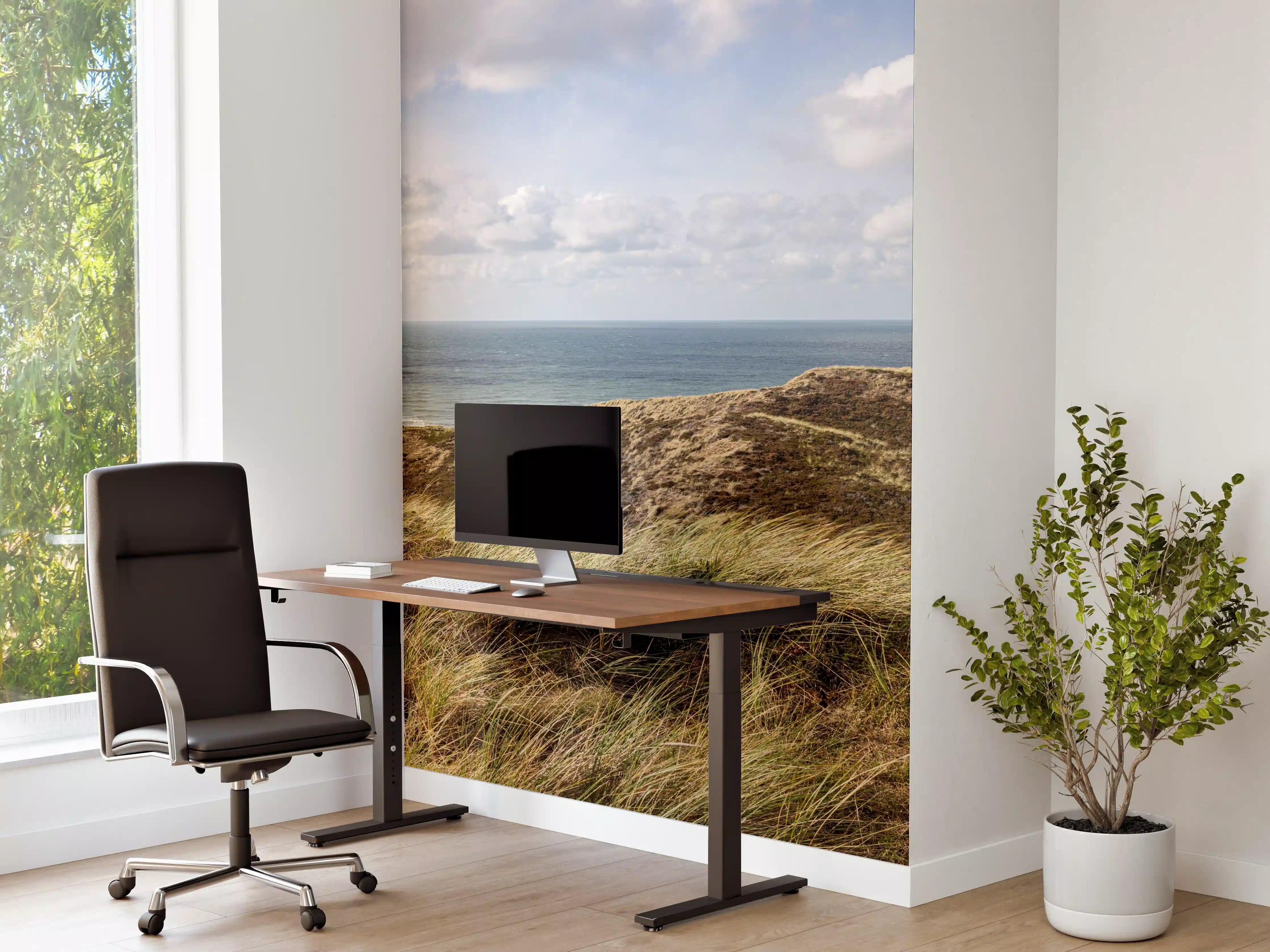 Büro Wandgestaltung - Idyllische Küstenlandschaft mit sanften Hügeln