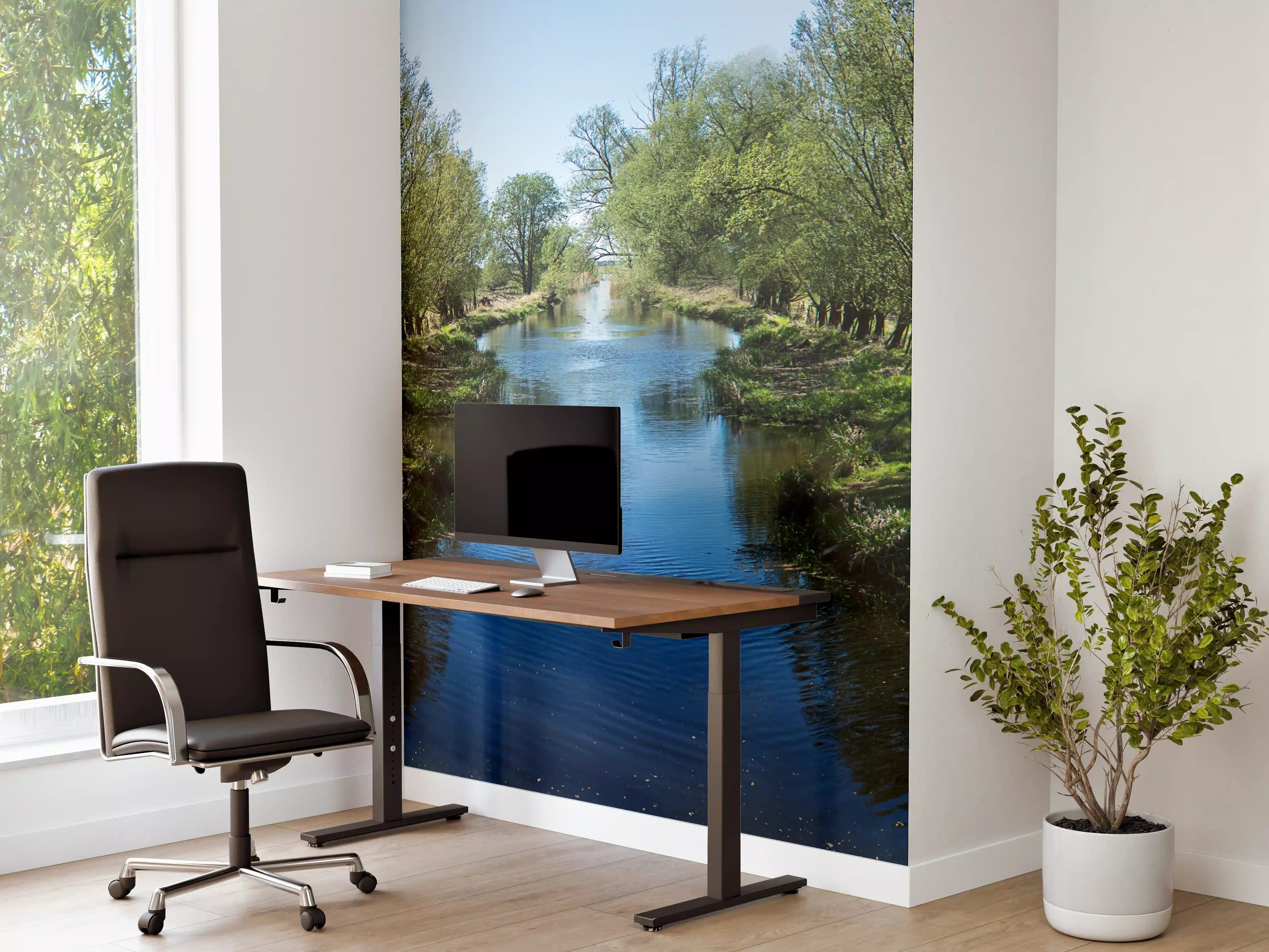 Büro Wandgestaltung - Idyllischer Fluss in Sachsen-Anhalt