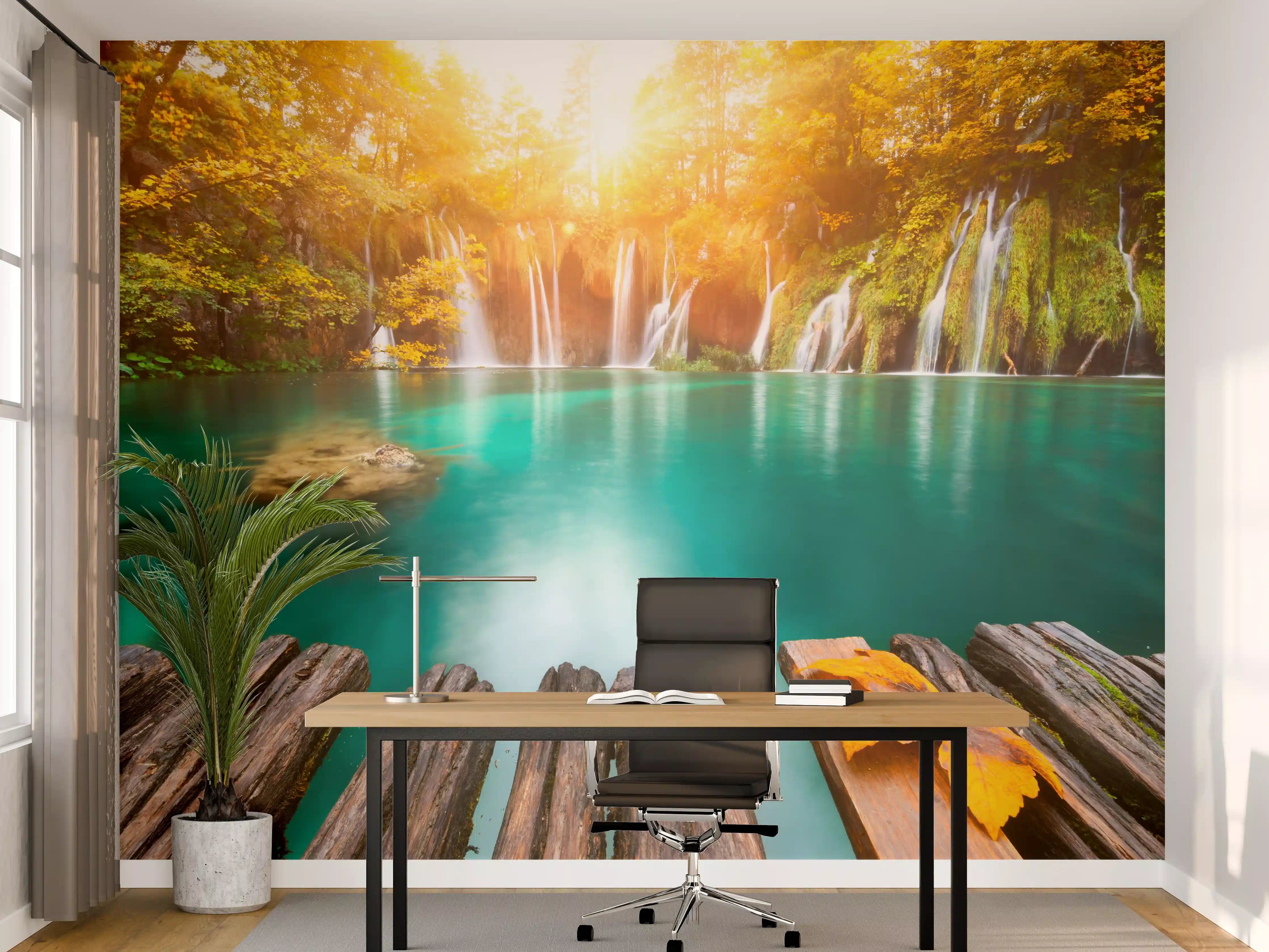 Büro Wandgestaltung - Idyllischer See im Plitvicer Nationalpark