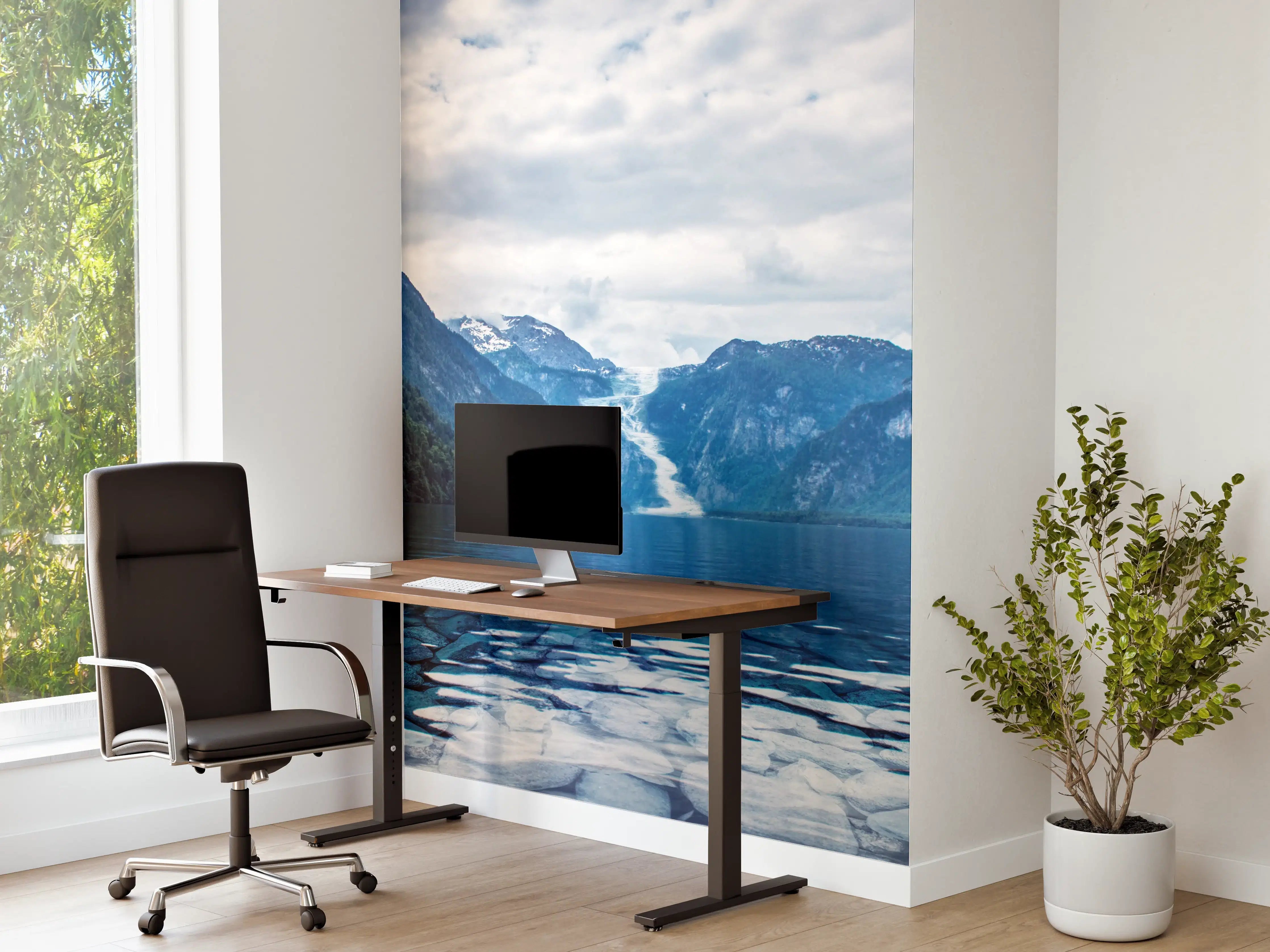 Büro Wandgestaltung - Idyllischer See in den Bergen 