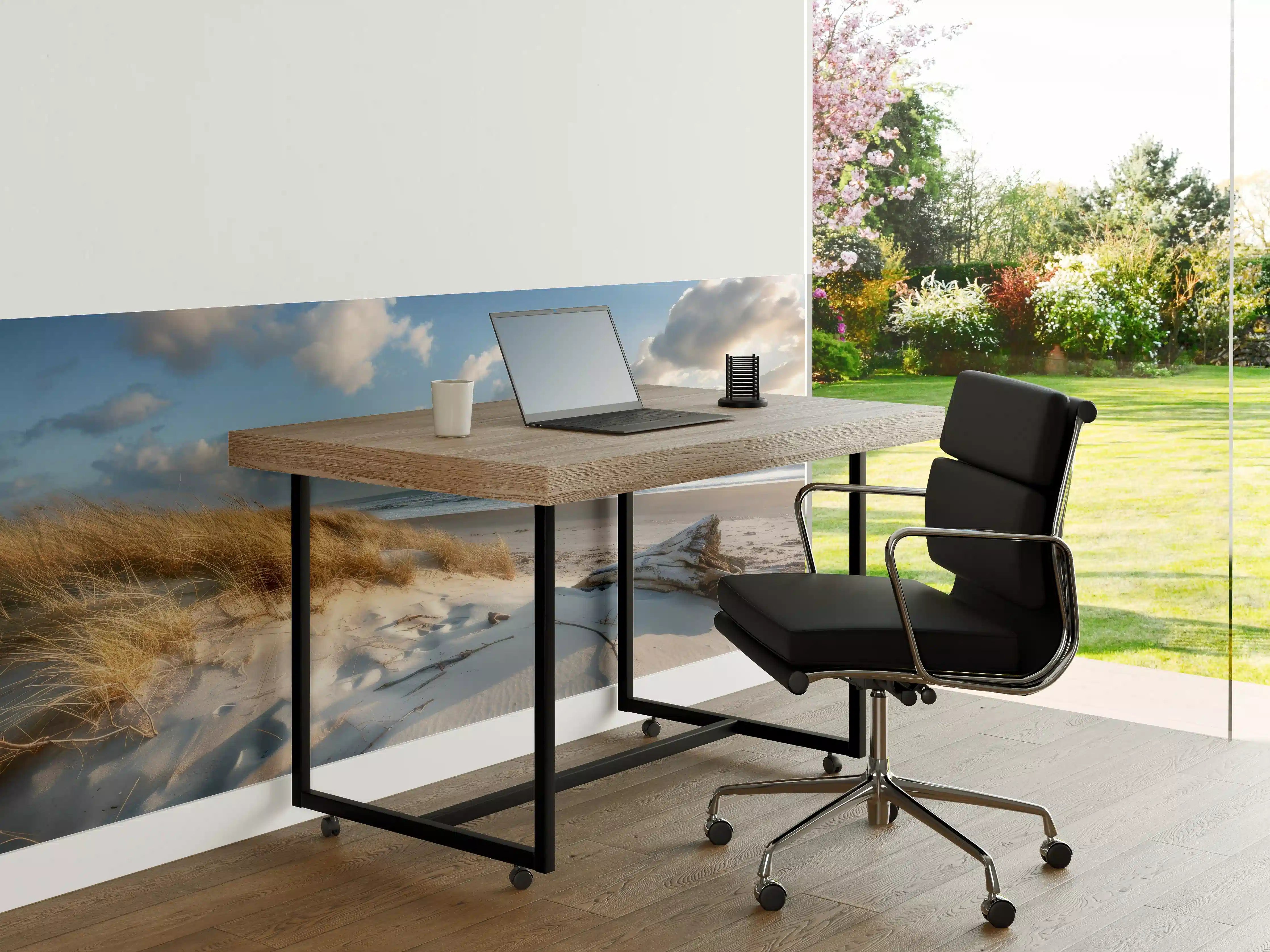 Büro Wandgestaltung - Idyllischer Strand mit Grautönen