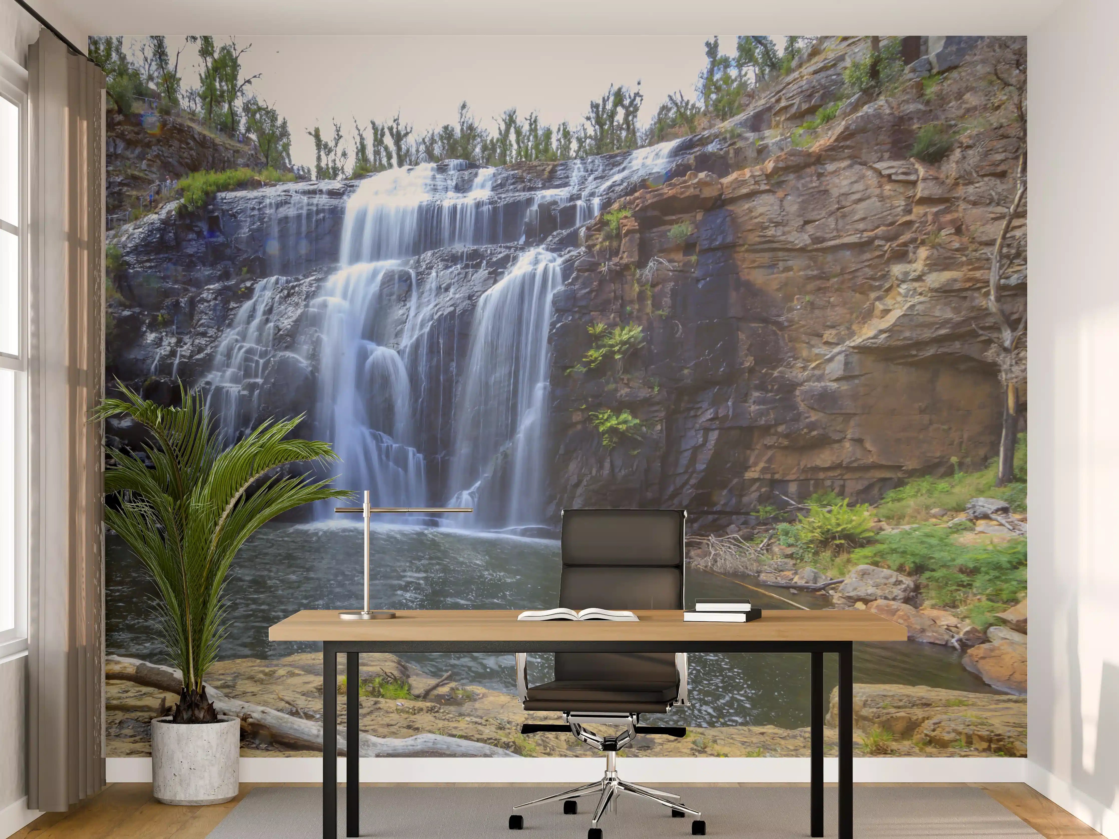 Büro Wandgestaltung - Idyllischer Wasserfall in New South Wales Australien