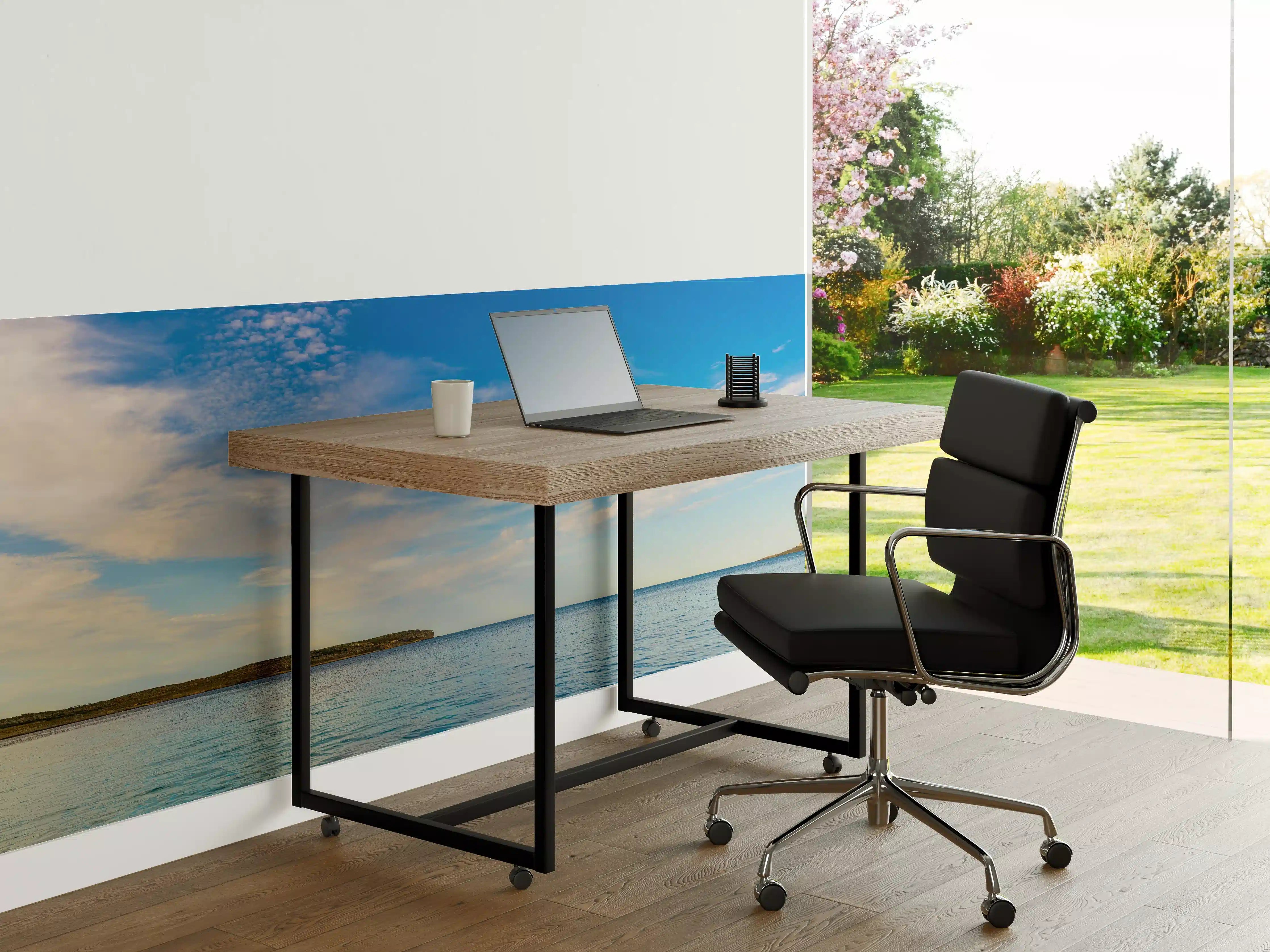 Büro Wandgestaltung - Idyllischer blauer Meereshorizont mit Wolken