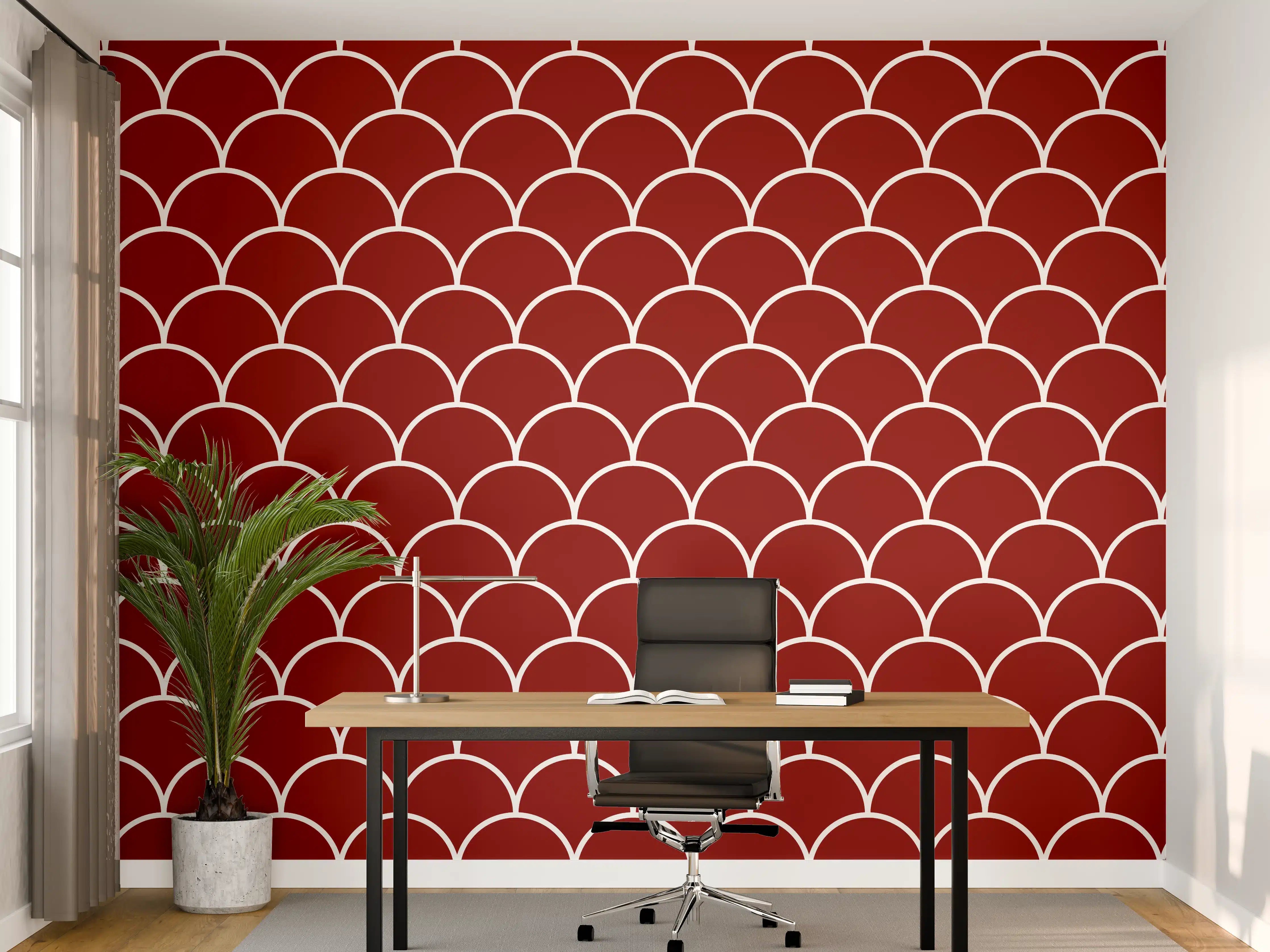 Büro Wandgestaltung - Imposante rote Skalungrafik