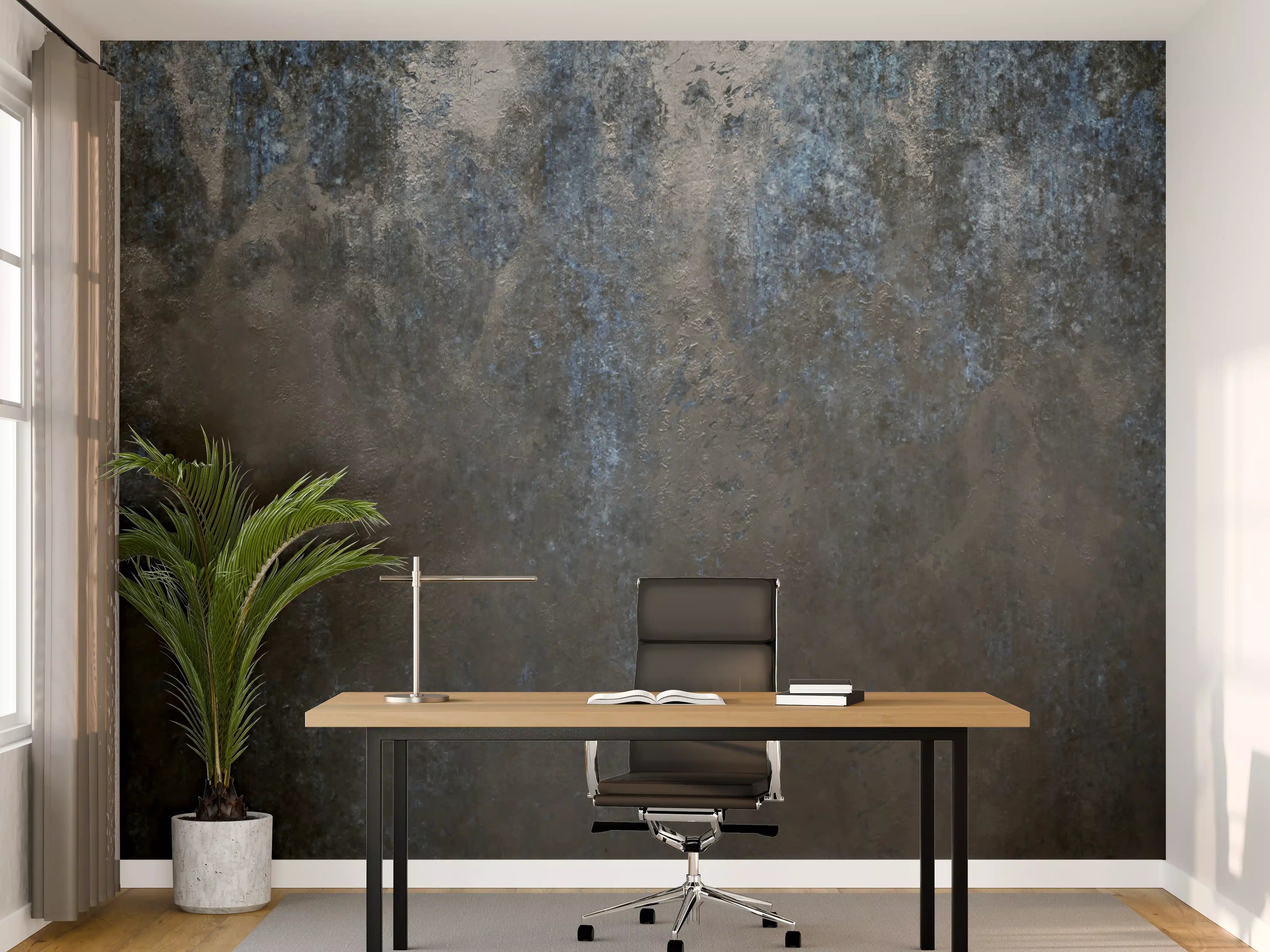 Büro Wandgestaltung - Industrielle Metalltextur mit dunklen Farbtönen