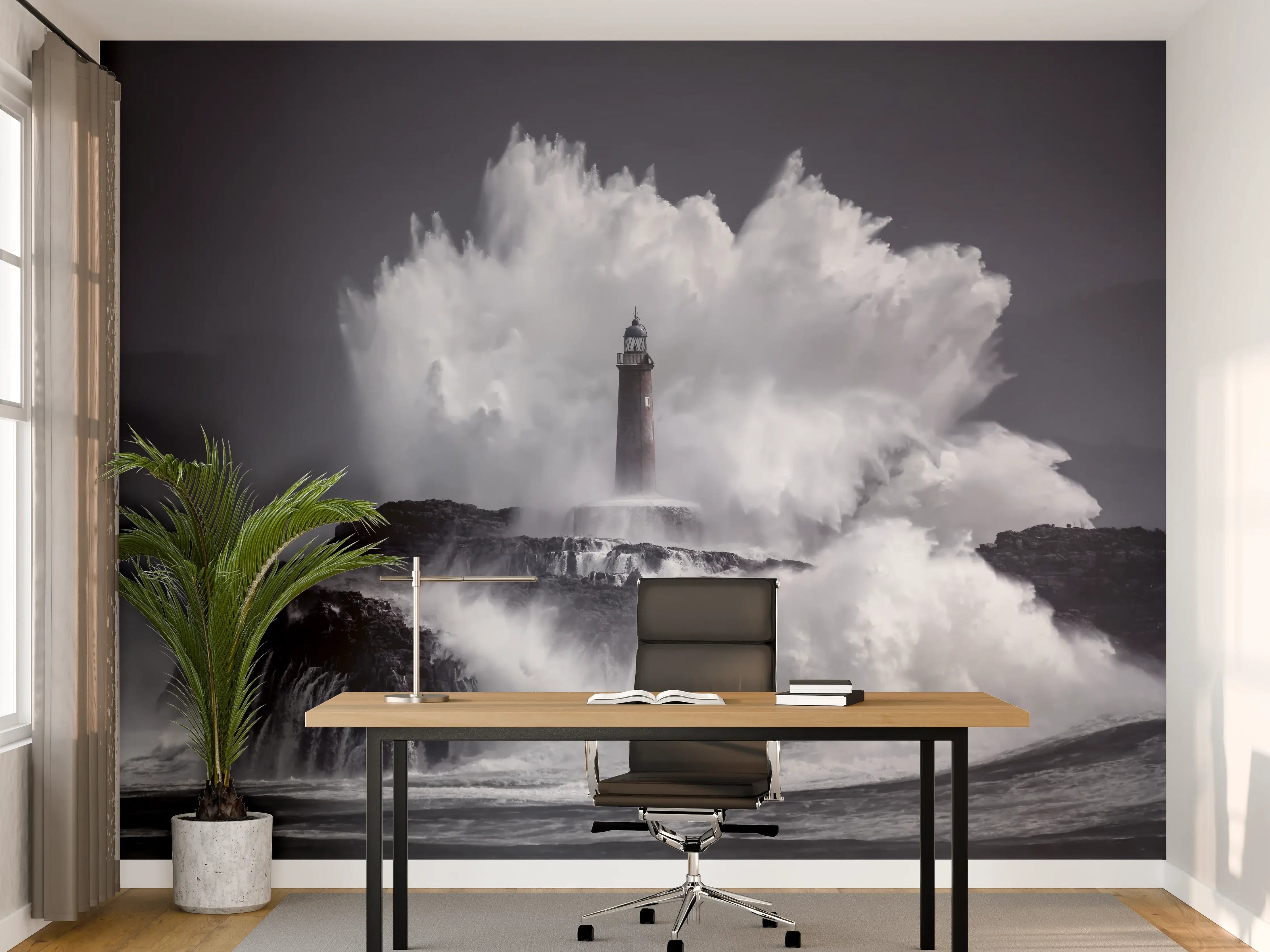 Büro Wandgestaltung - Insel mit großen Wellen