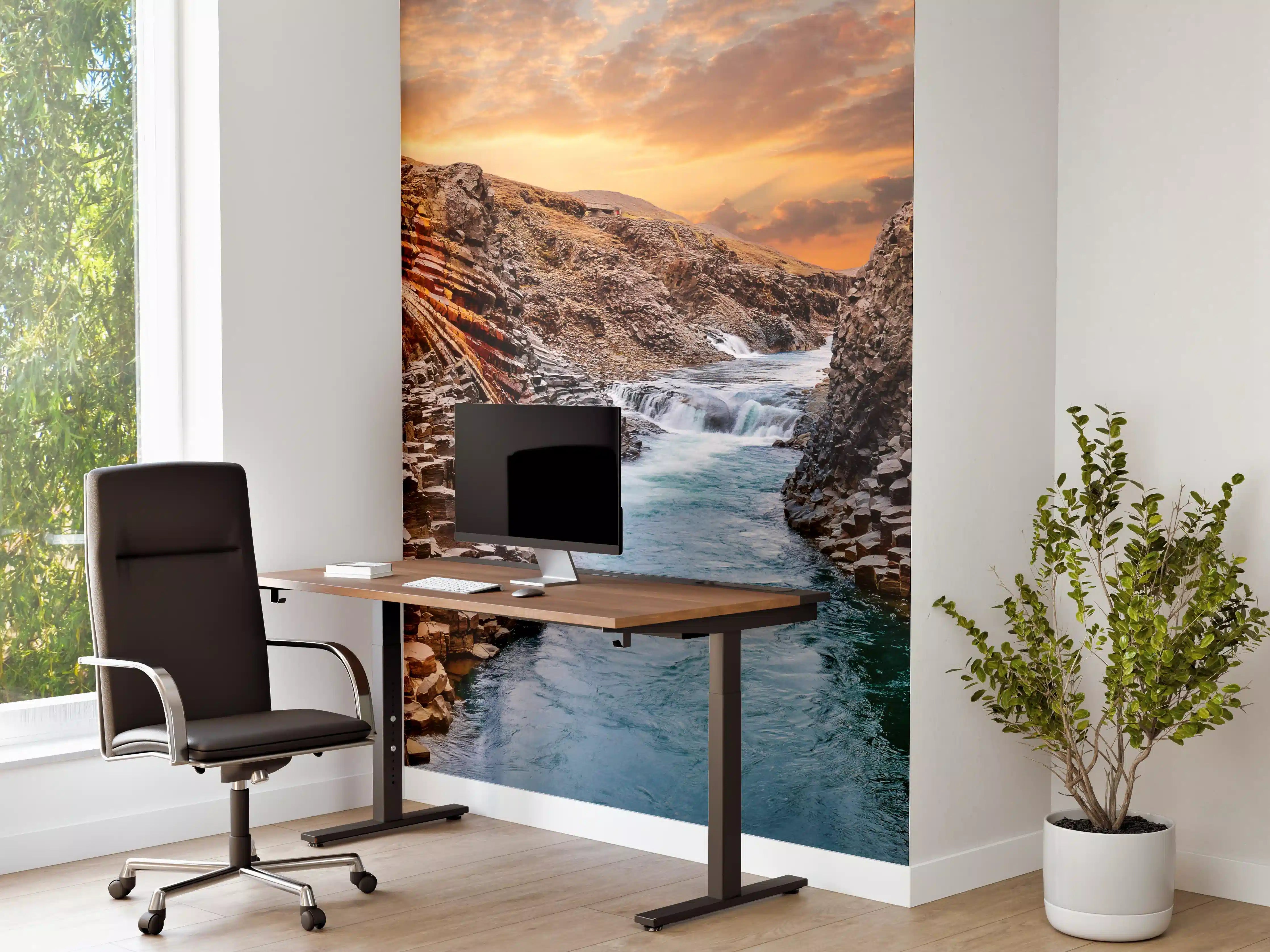 Büro Wandgestaltung - Isländische Basalt-Schlucht