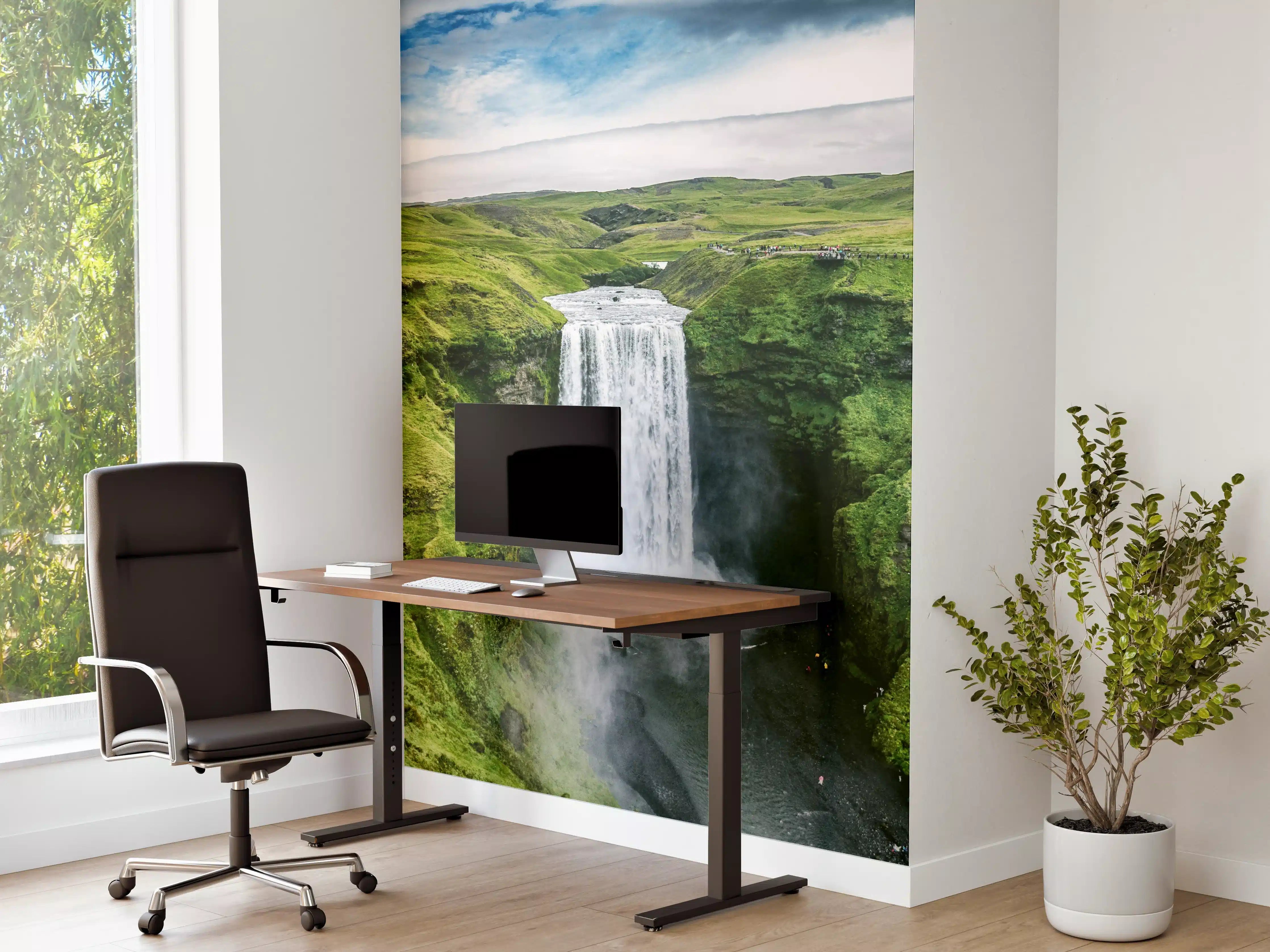 Büro Wandgestaltung - Isländischer Wasserfall Skogafoss