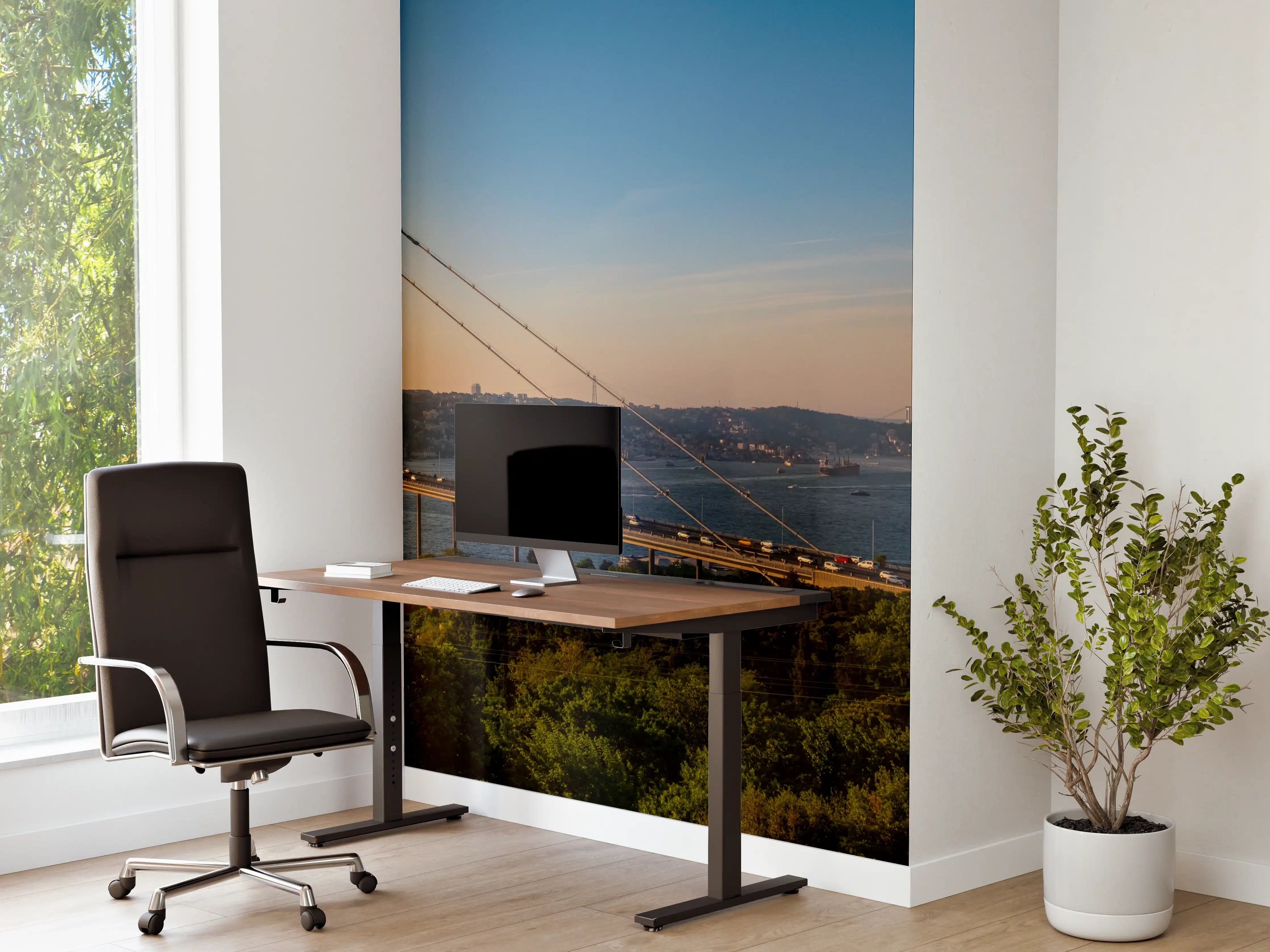 Büro Wandgestaltung - Istanbul Bosporus Skyline Blau-Grün