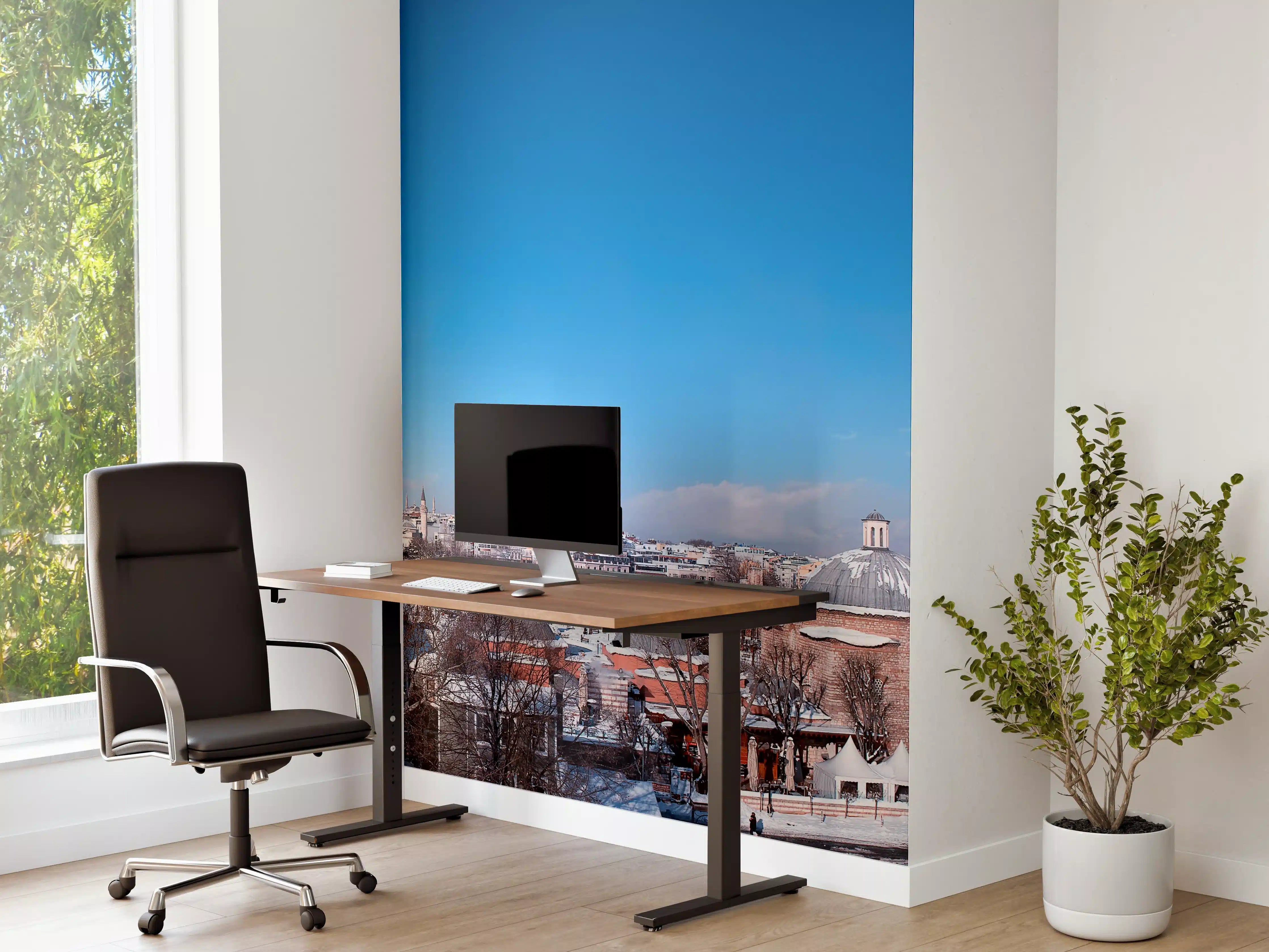 Büro Wandgestaltung - Istanbul Skyline Blau-Weiß