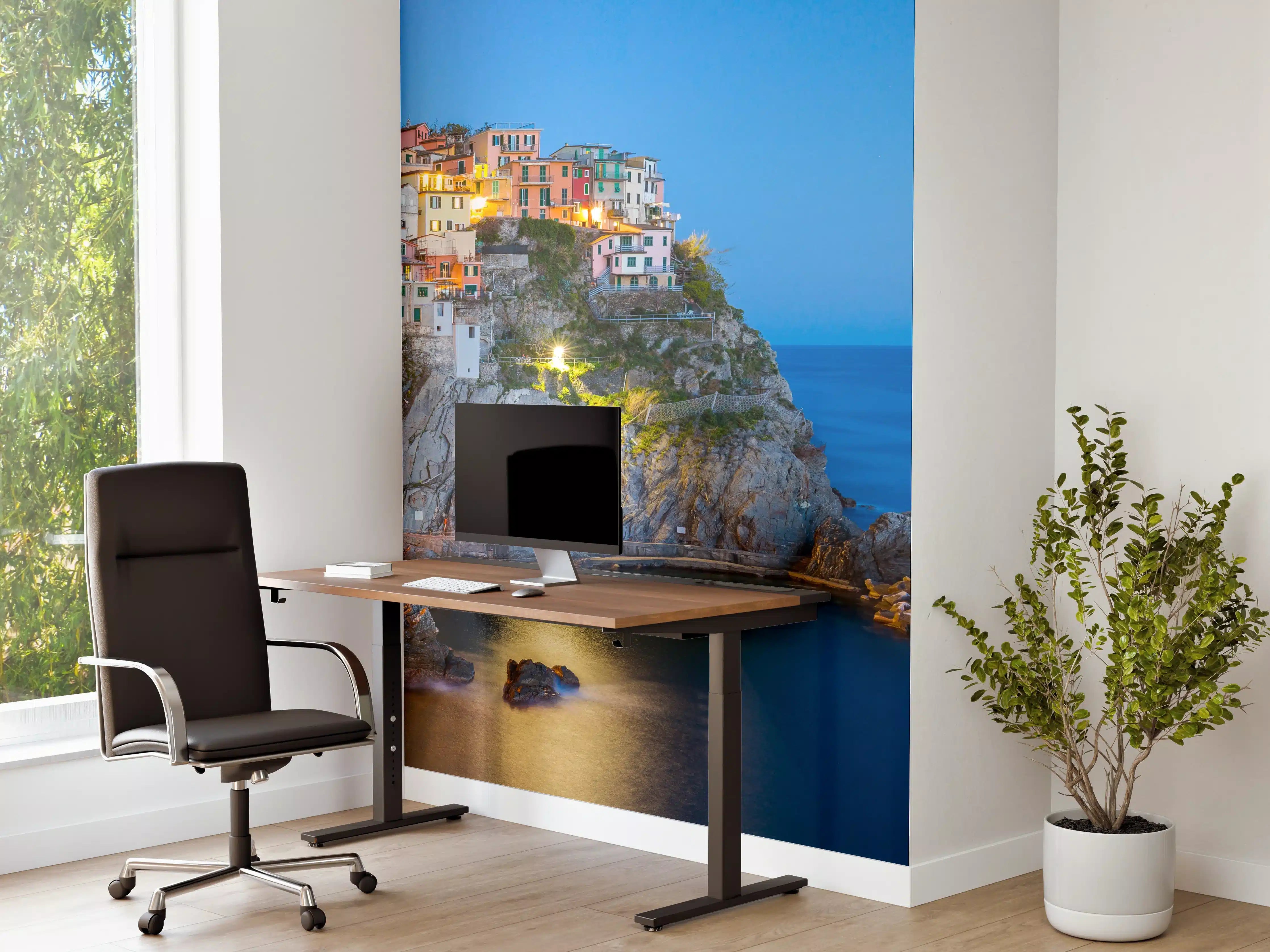 Büro Wandgestaltung - Italienische Küstenstadt bei Abendlicht