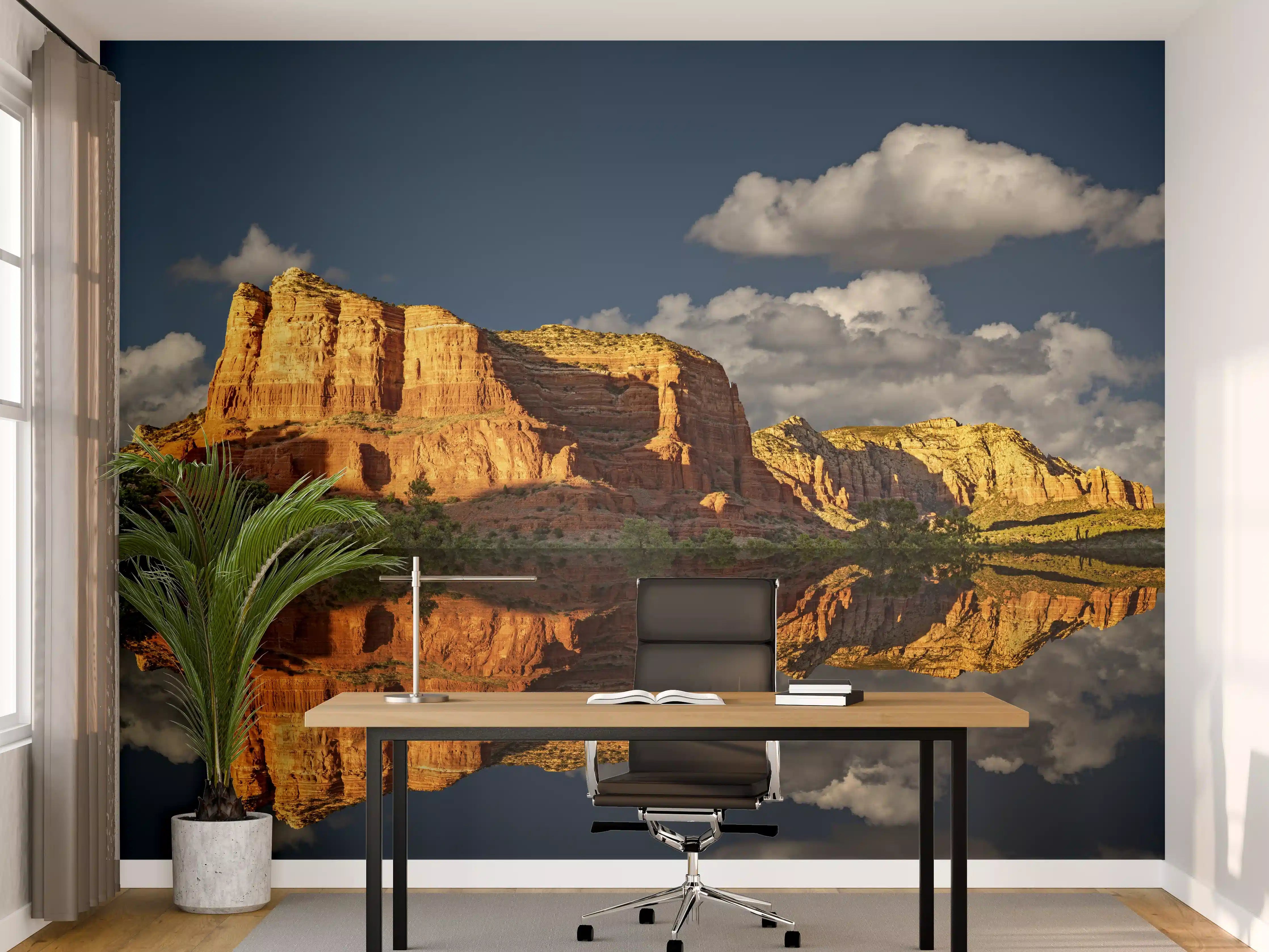 Büro Wandgestaltung - Jack's Canyon mit Wasser Reflektion