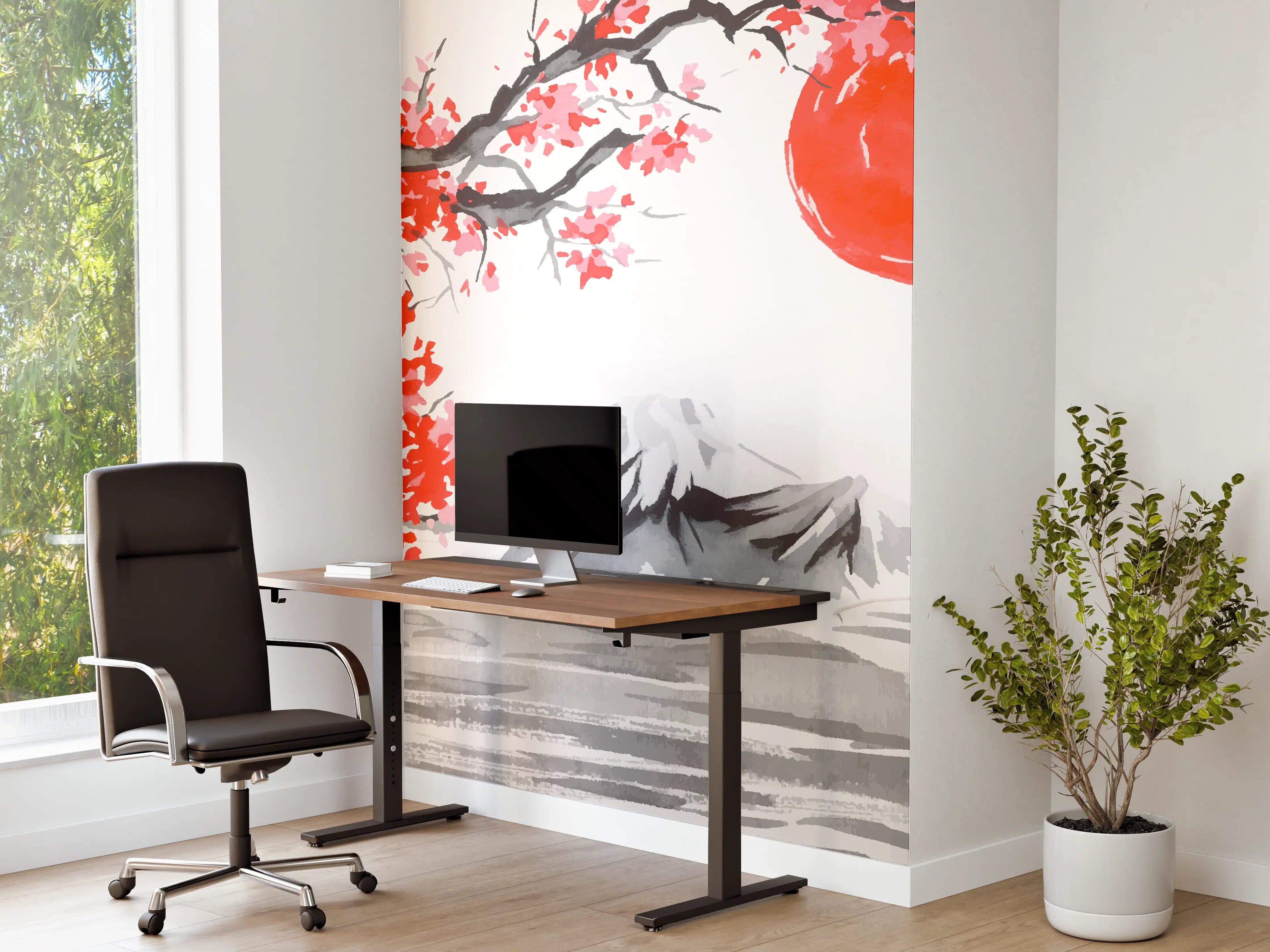 Büro Wandgestaltung - Japanische Kirschblüte Aquarell