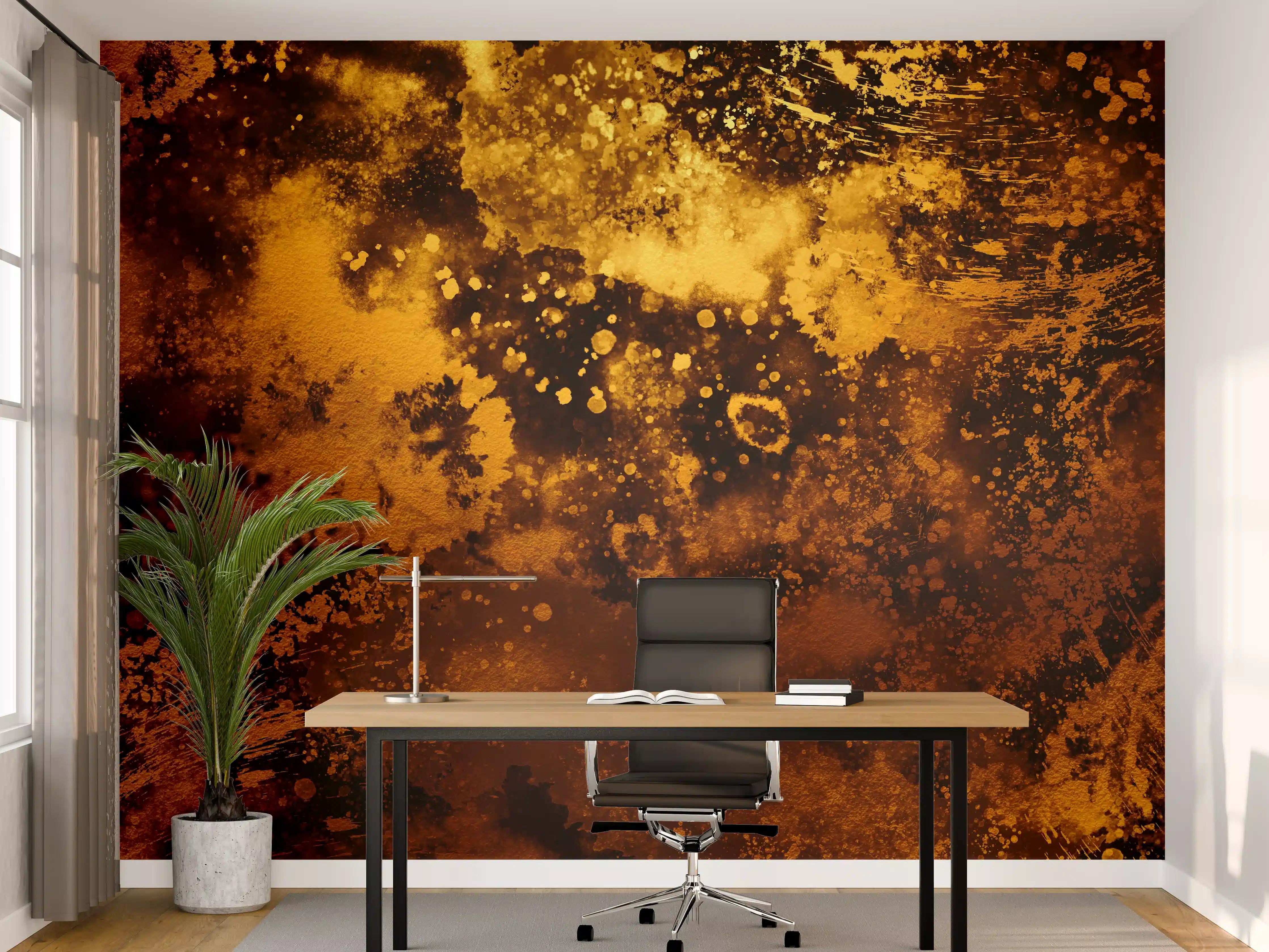 Büro Wandgestaltung - Japanisches Kunstwerk - Sengoku Gold