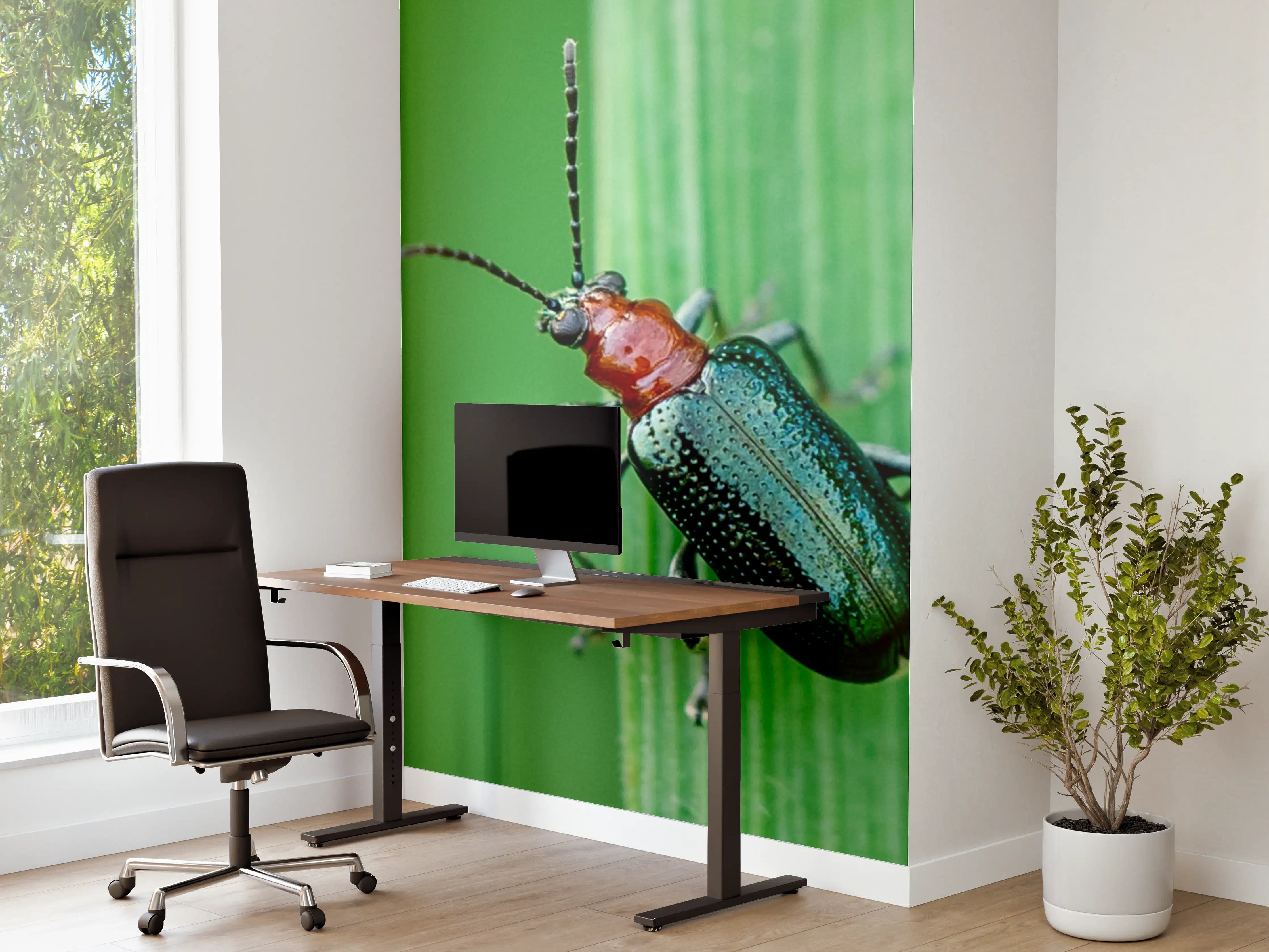 Büro Wandgestaltung - Käfer auf Blatt