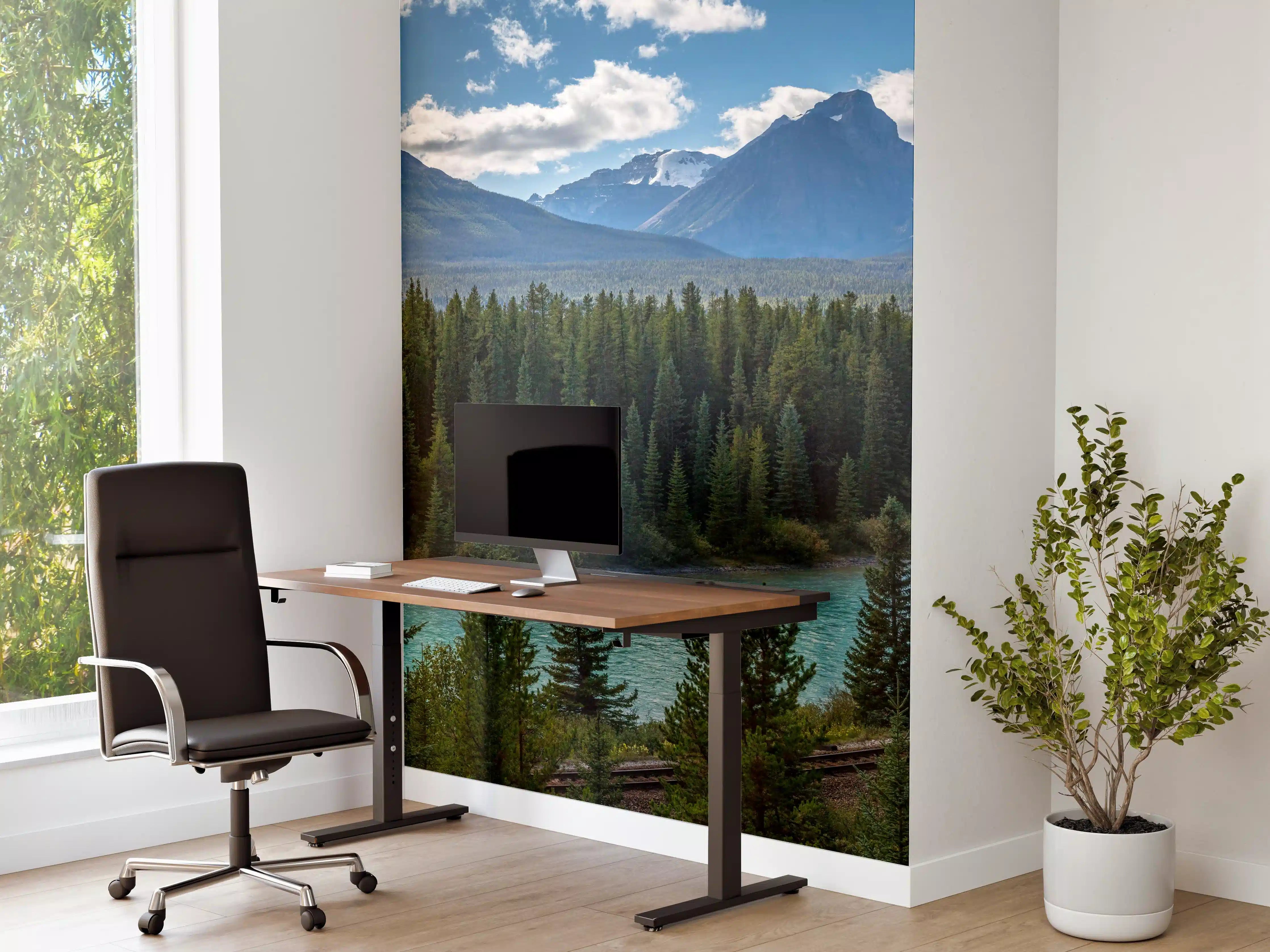 Büro Wandgestaltung - Kanada Nationalpark Natur Zug Gleisen