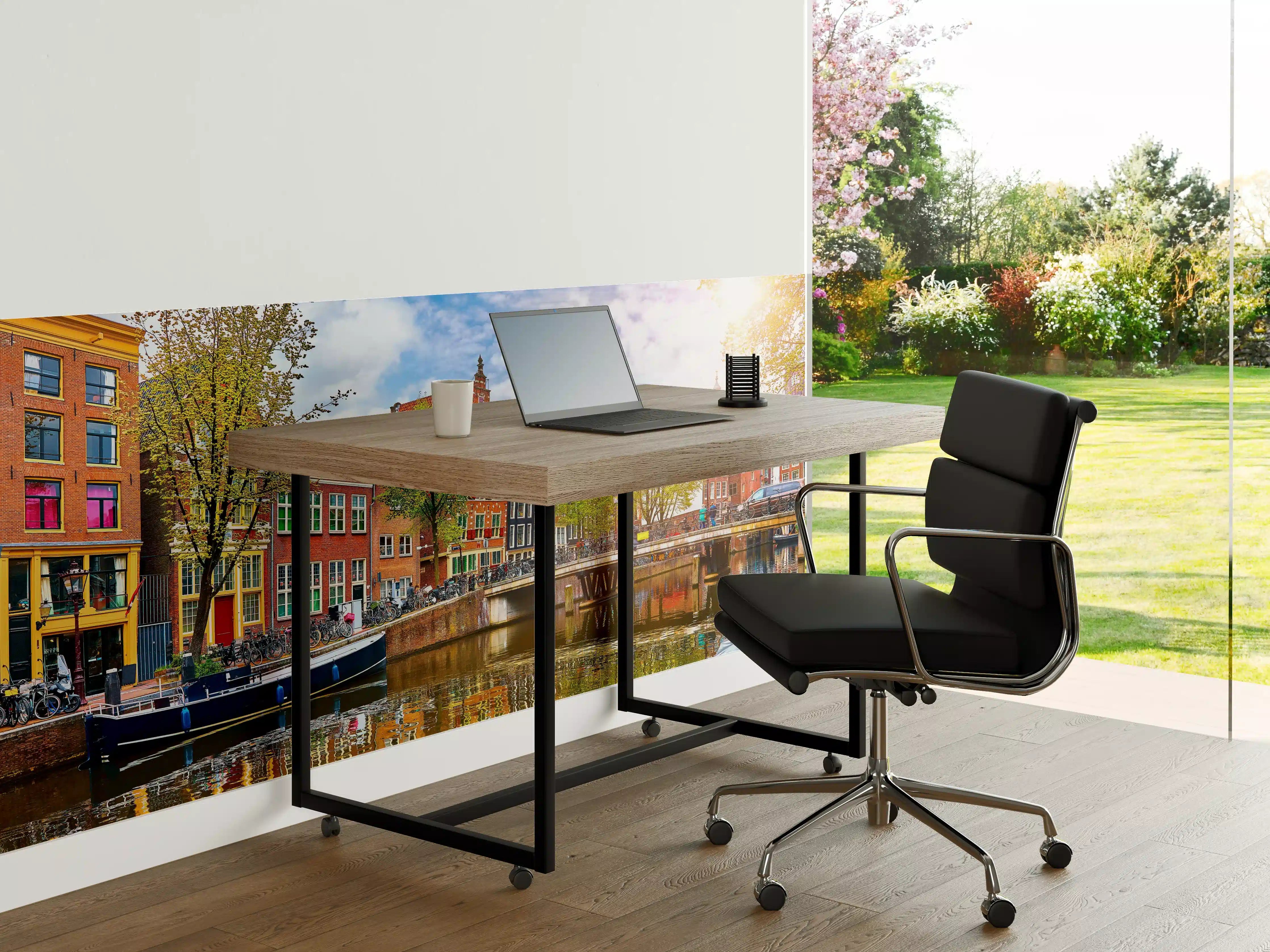 Büro Wandgestaltung - Kanal in Amsterdam bei Tag