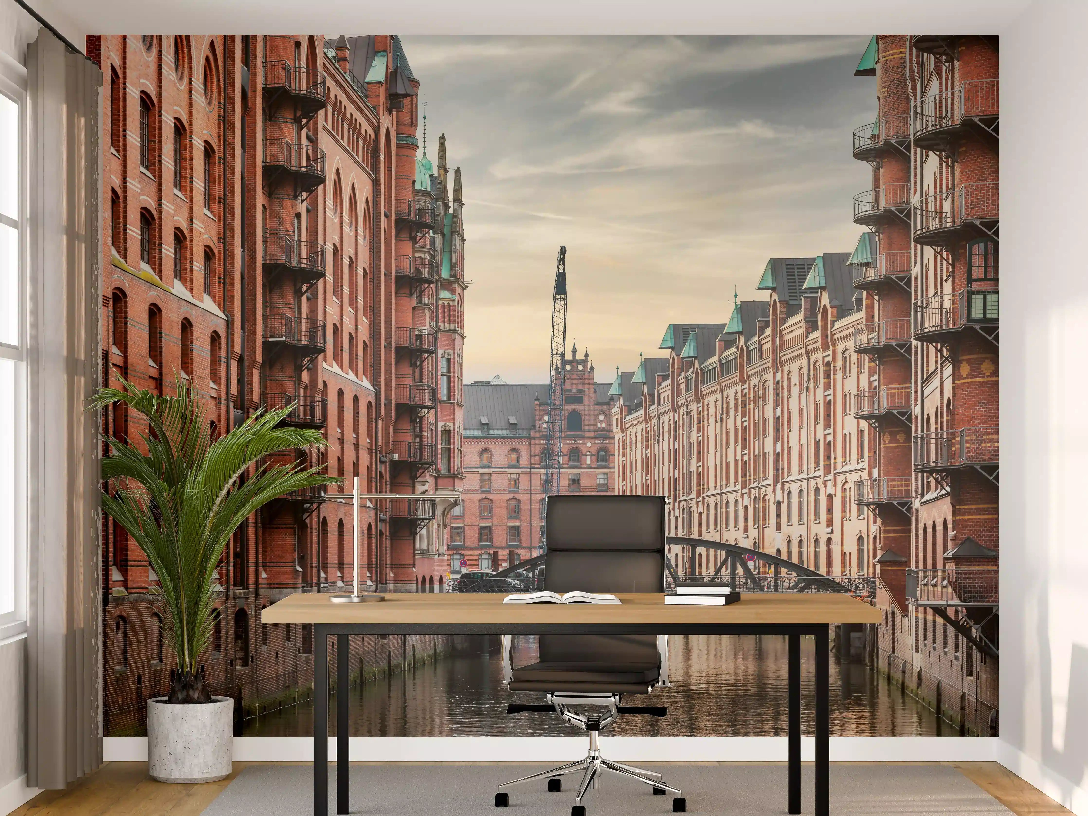 Büro Wandgestaltung - Kanal in der alten Speicherstadt