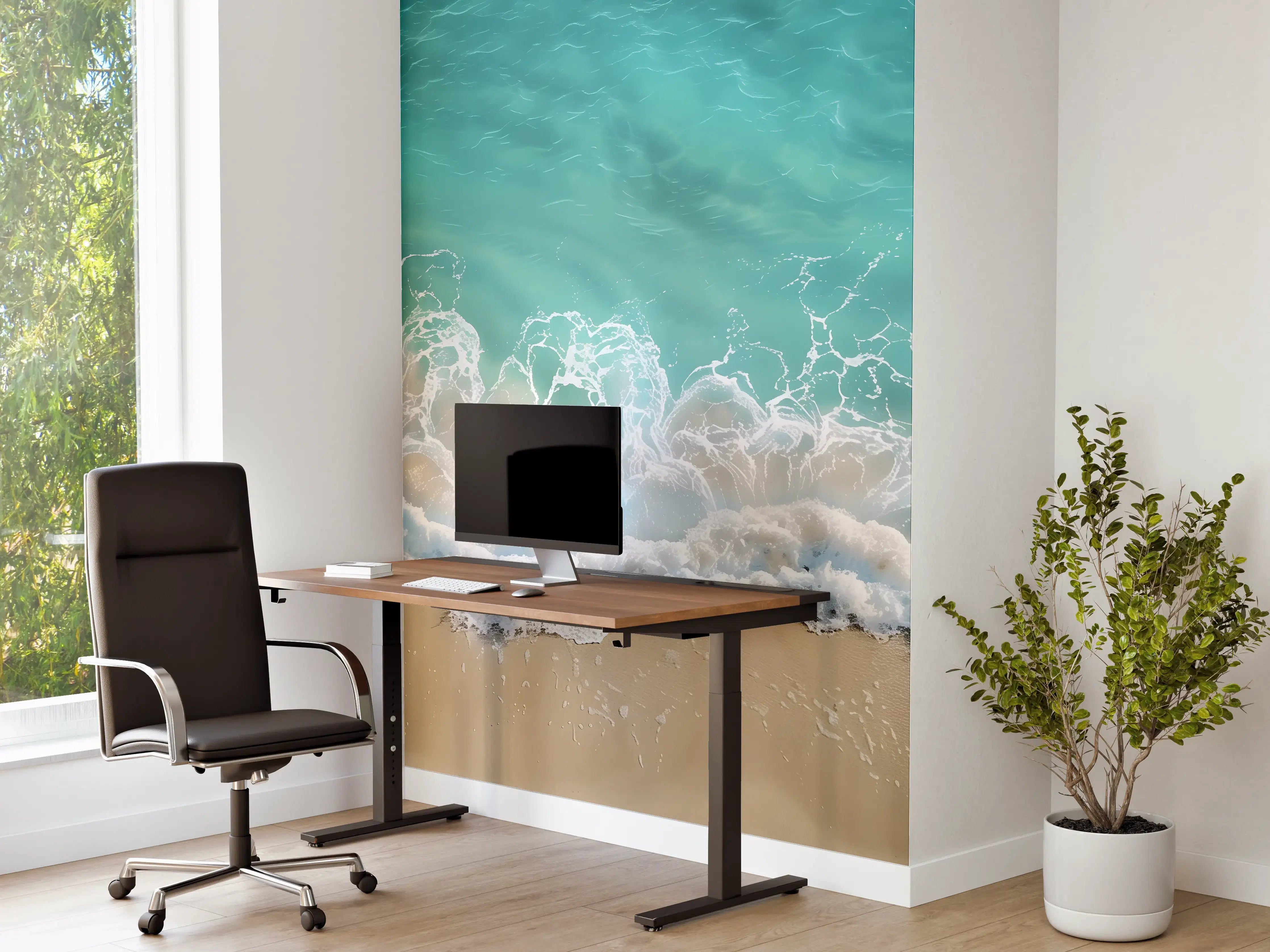 Büro Wandgestaltung - Karibik Strand mit türkisblauem Wasser