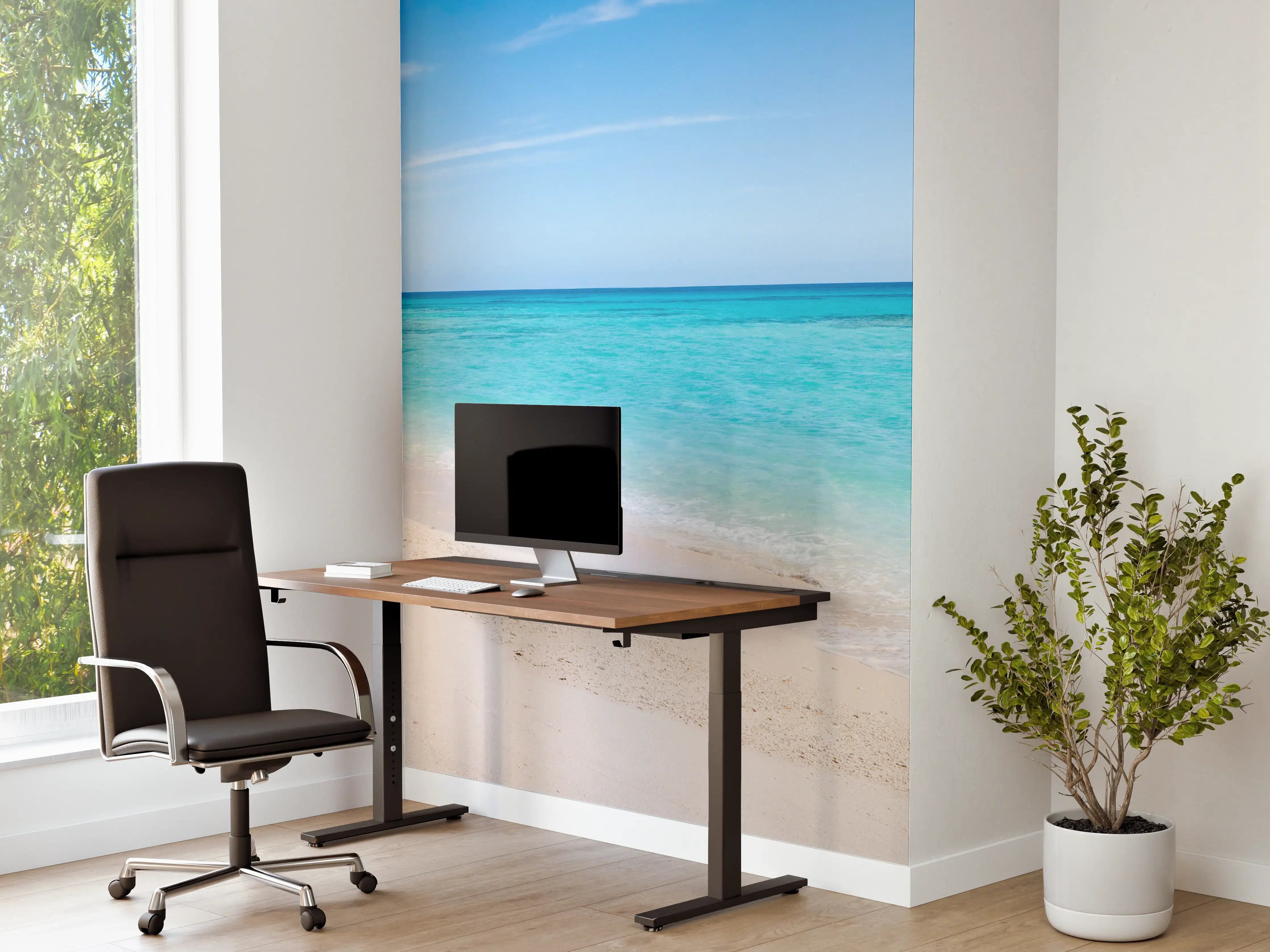 Büro Wandgestaltung - Karibischer Traumstrand mit glitzertem Wasser