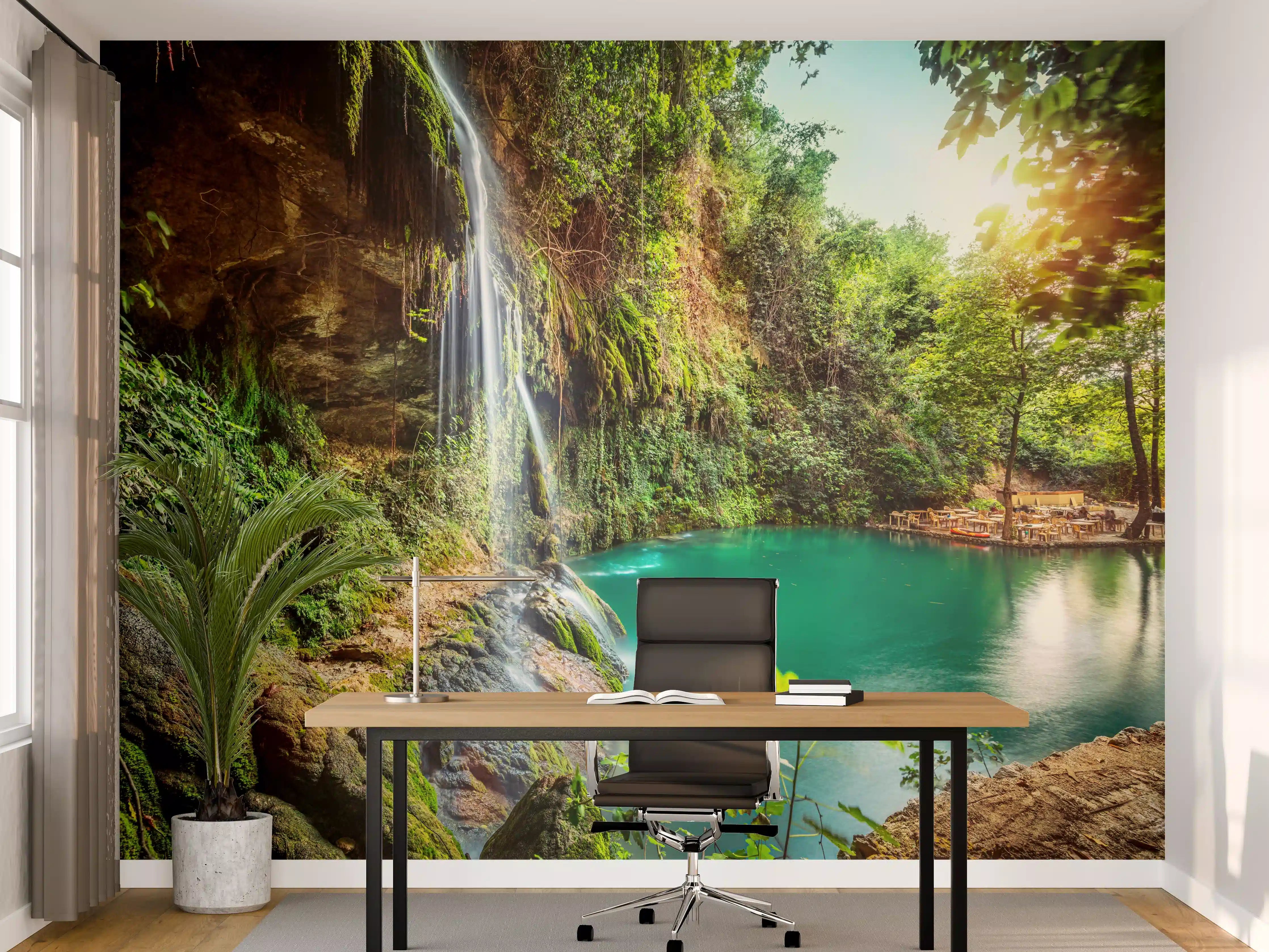 Büro Wandgestaltung - Kaskade mit klarem Bach im Libanon