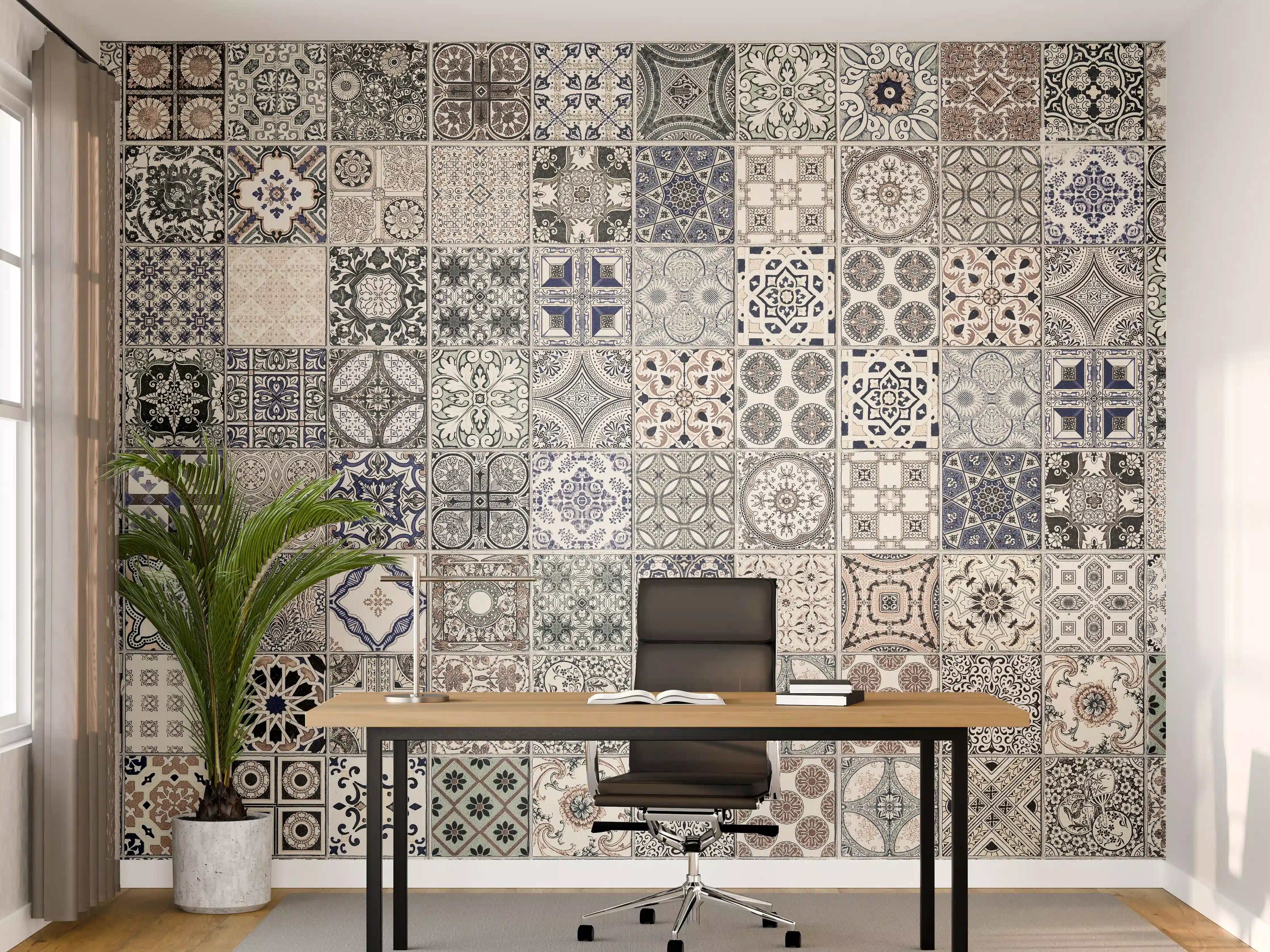 Büro Wandgestaltung - Keramik-Patchwork im arabischen Stil