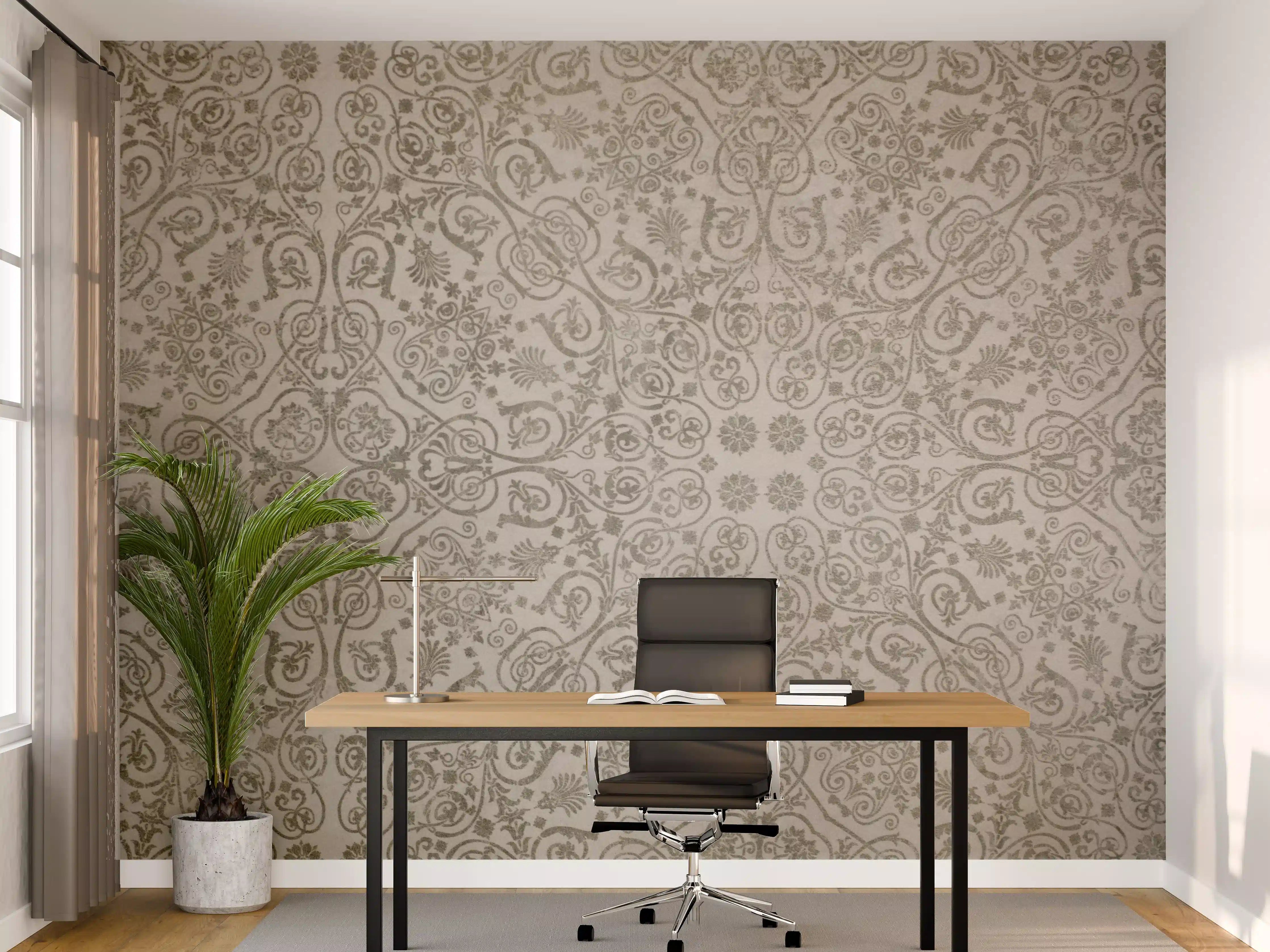 Büro Wandgestaltung - Keramikfliese mit abstraktem Mosaik-Blumenmuster