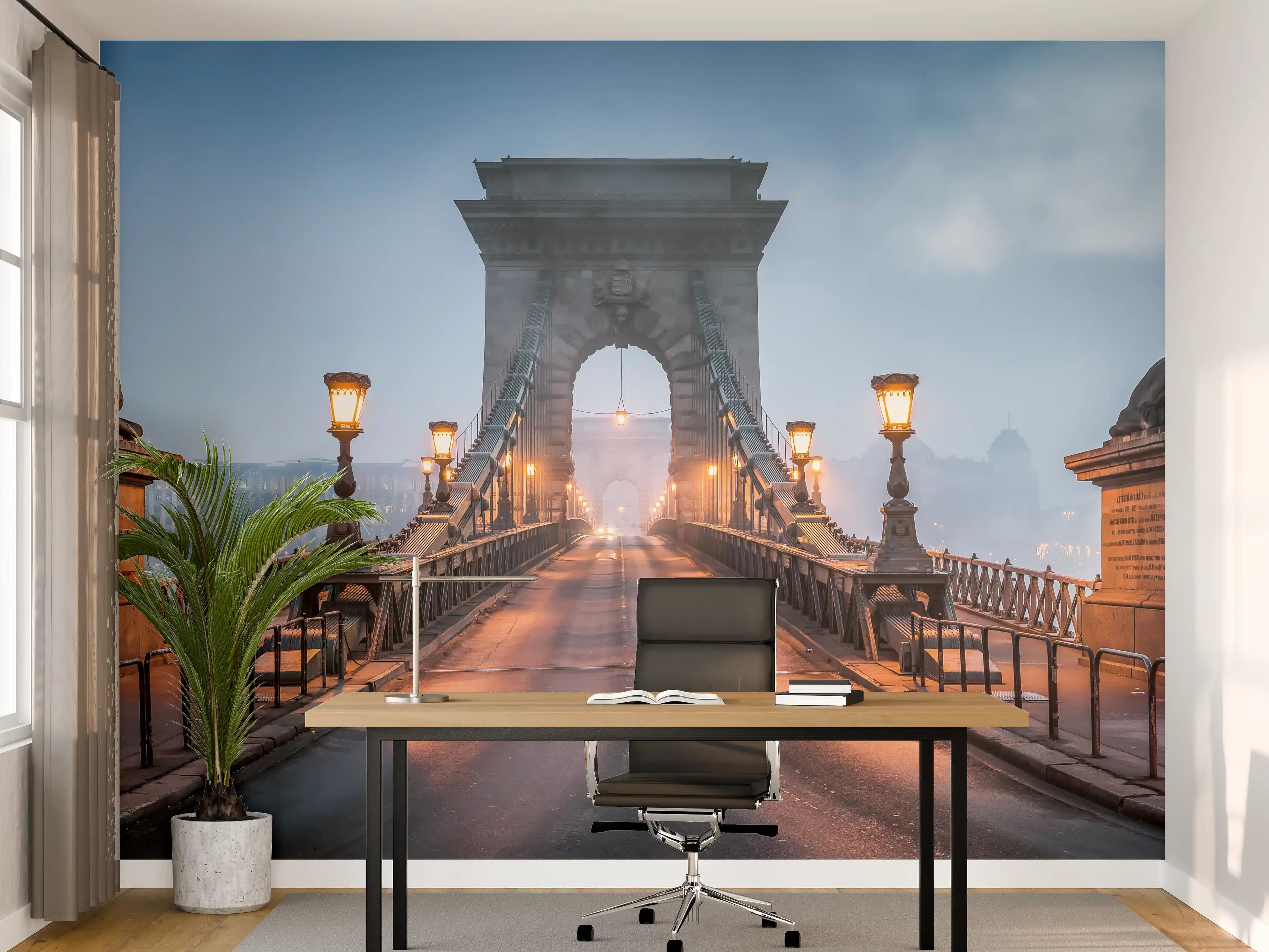 Büro Wandgestaltung - Kettenbrücke Panorama in Budapest