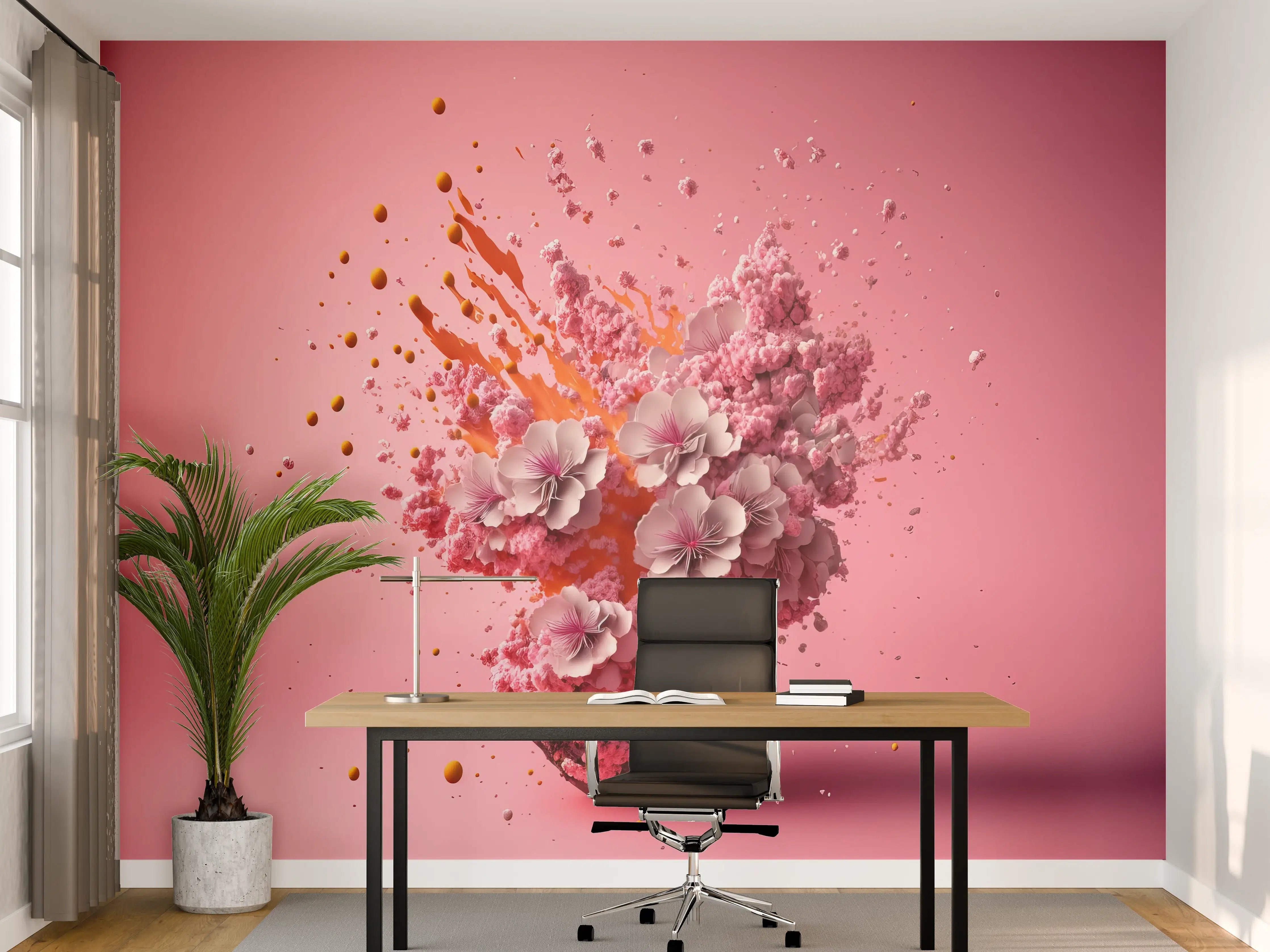 Büro Wandgestaltung - Kirschblüten Explosion Pink