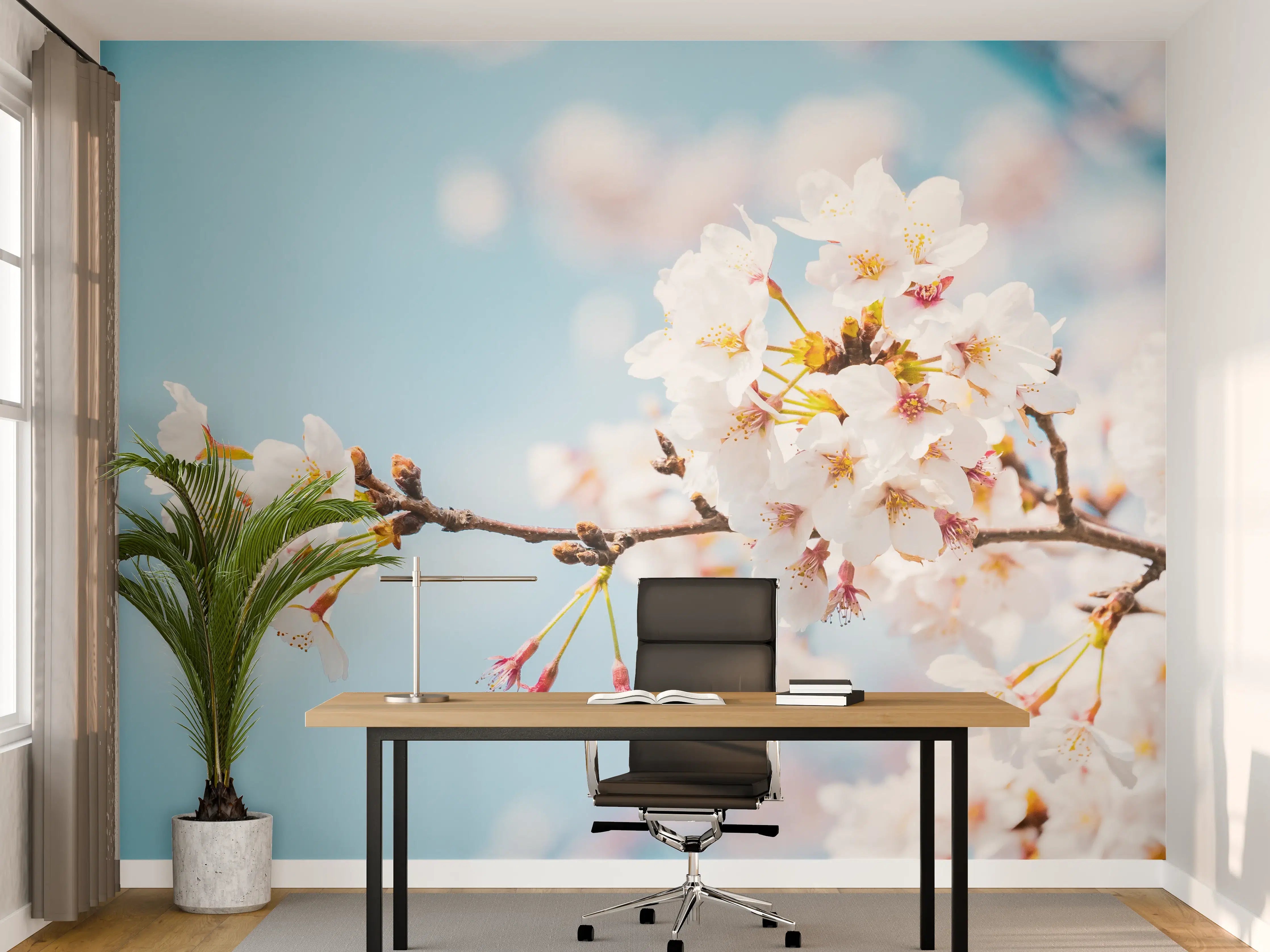 Büro Wandgestaltung - Kirschblüten in voller Blüte