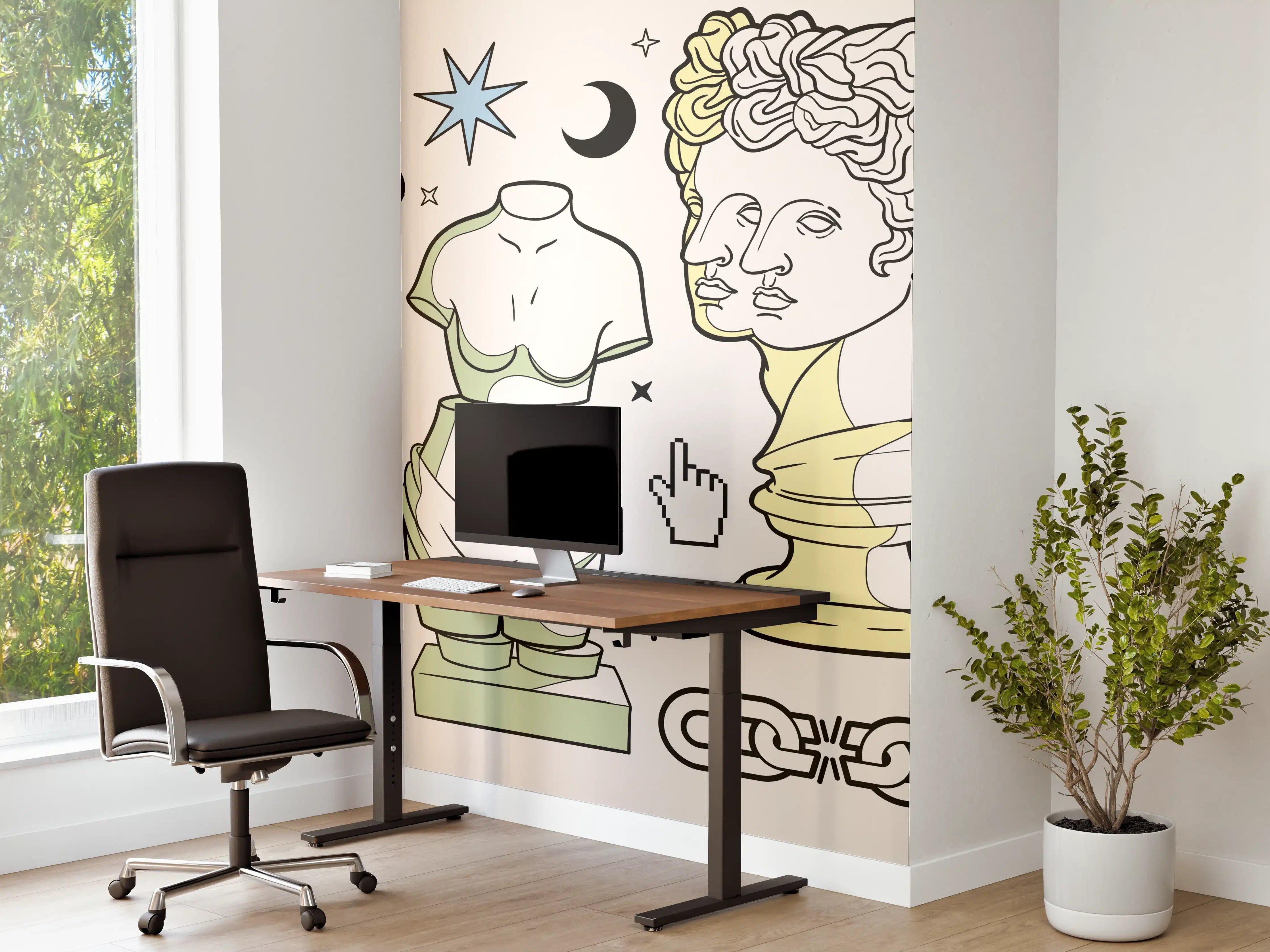 Büro Wandgestaltung - Klassik-Inspirierte Illustrationsreihe