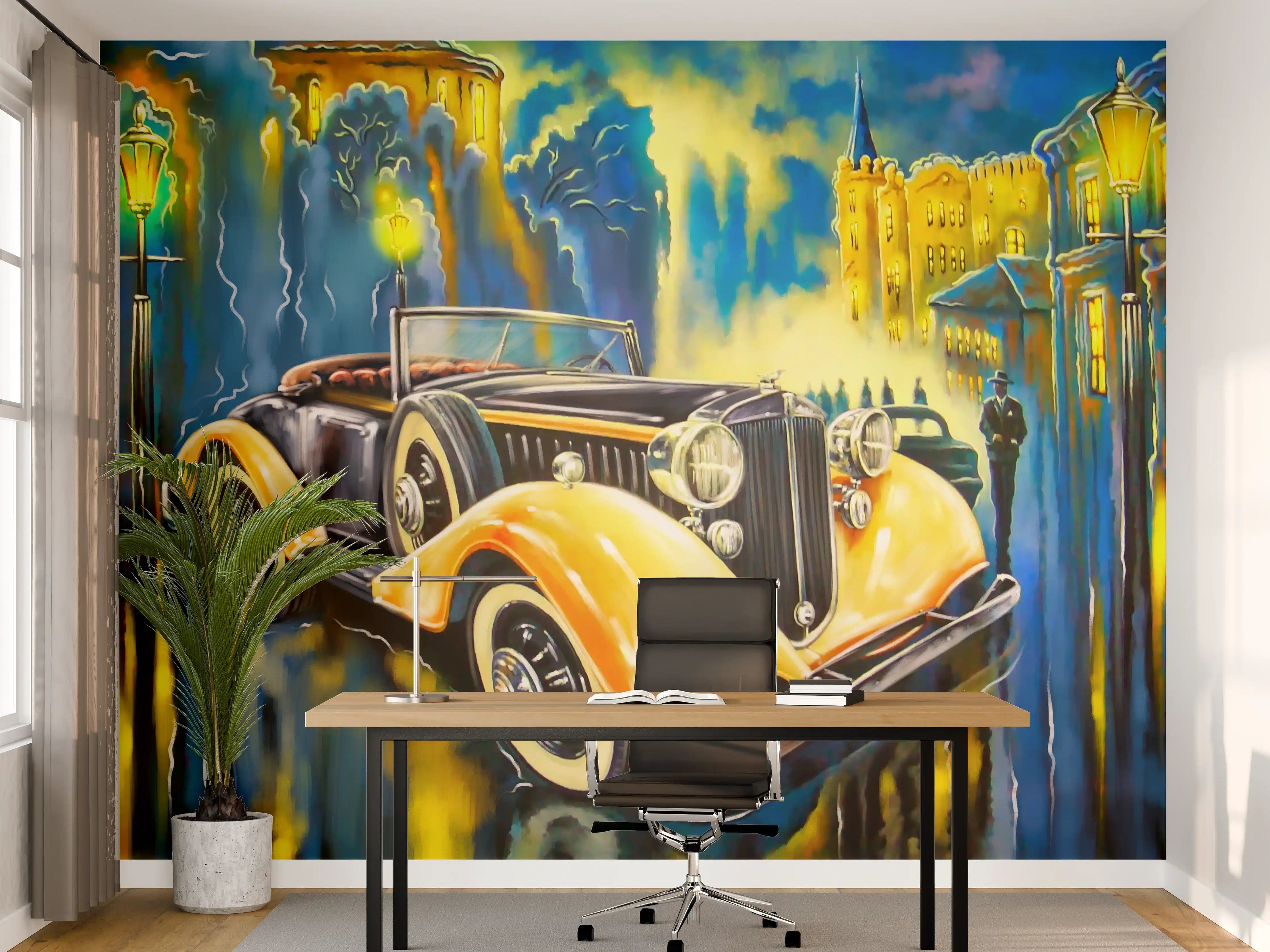 Büro Wandgestaltung - Klassischer Oldtimer Kunstdruck
