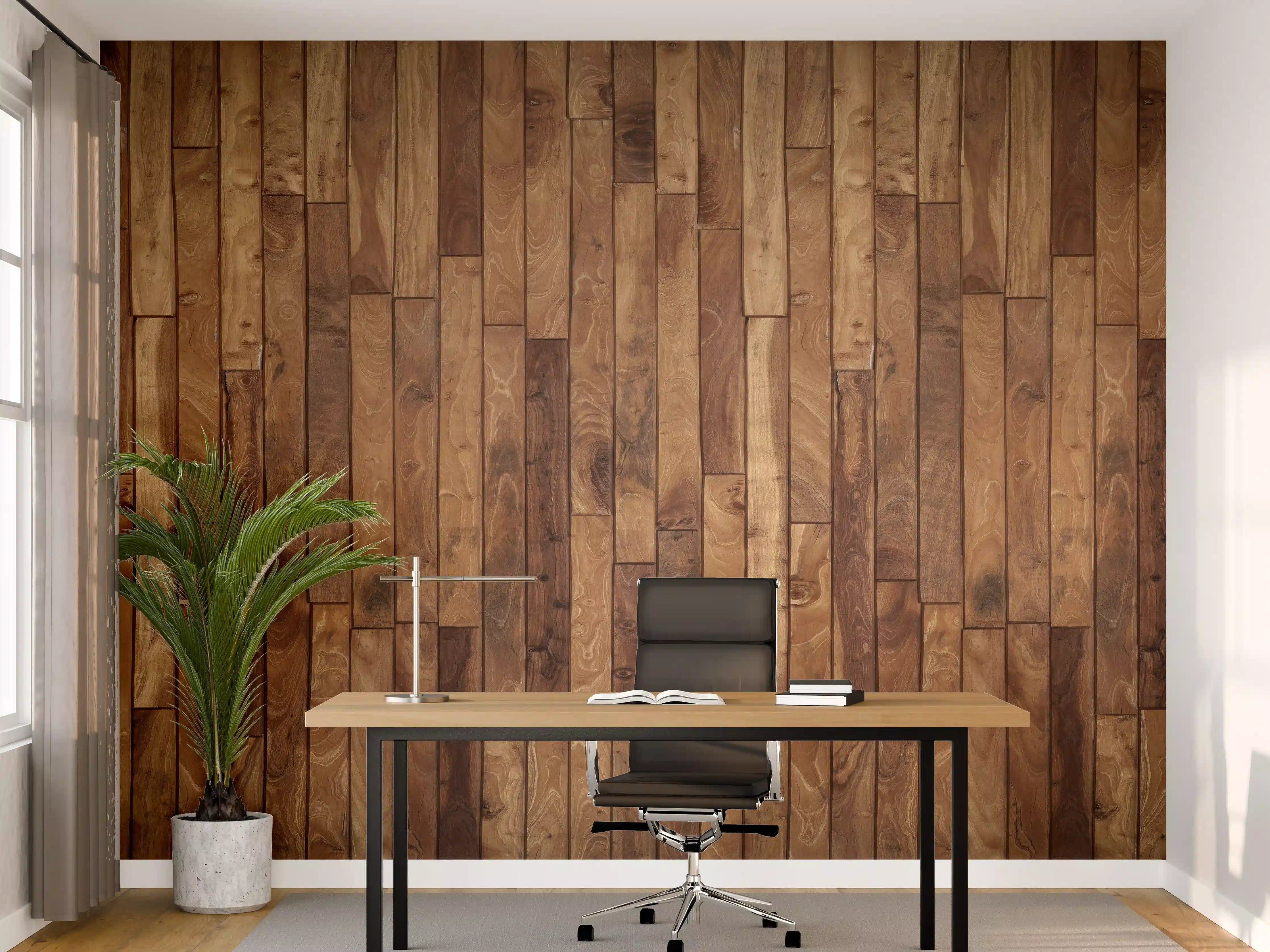 Büro Wandgestaltung - Kleine Kiefernholzstücke