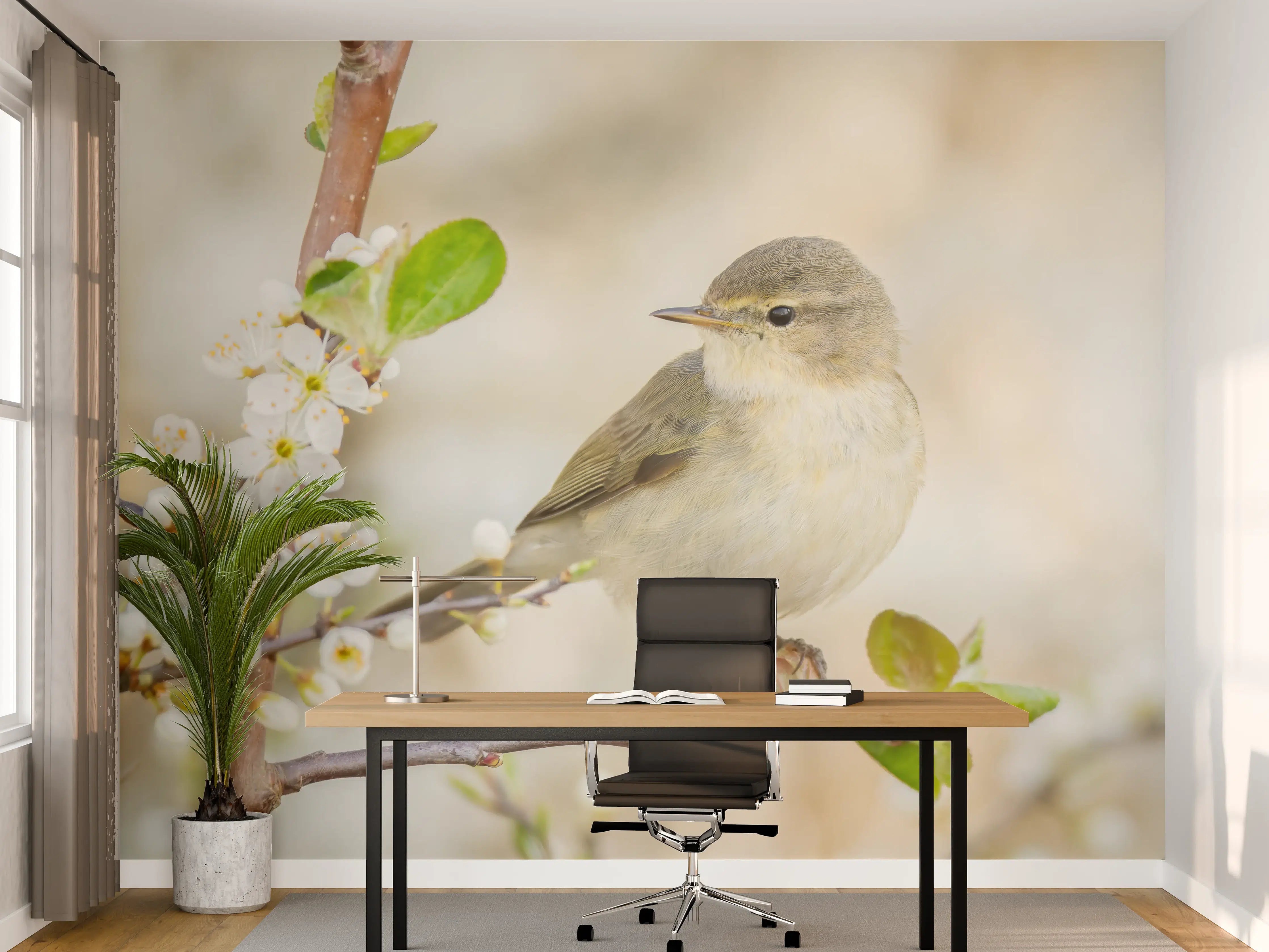 Büro Wandgestaltung - Kleiner Vogel am Baumzweig