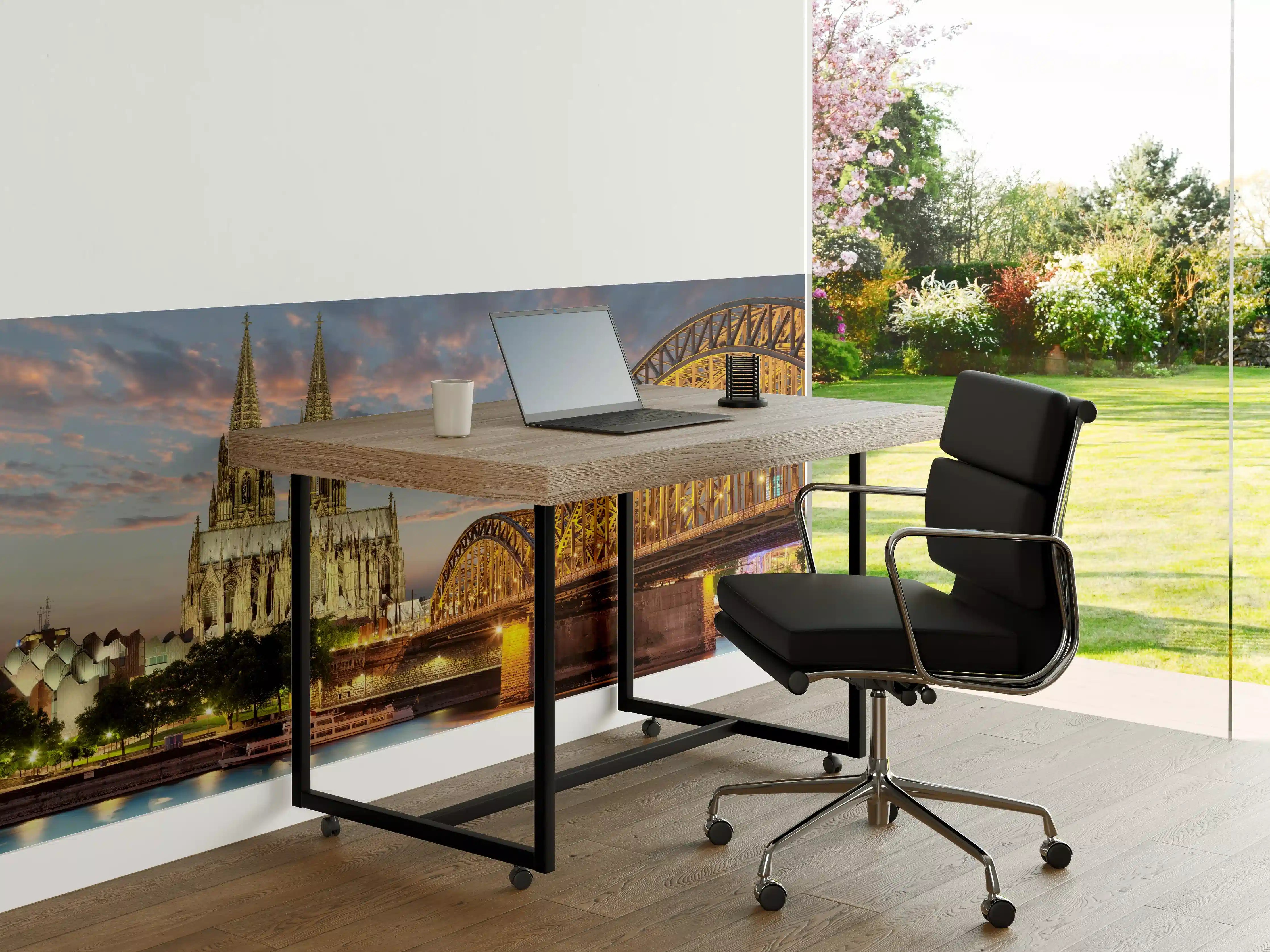 Büro Wandgestaltung - Köln Dom am Rhein mit Brücke
