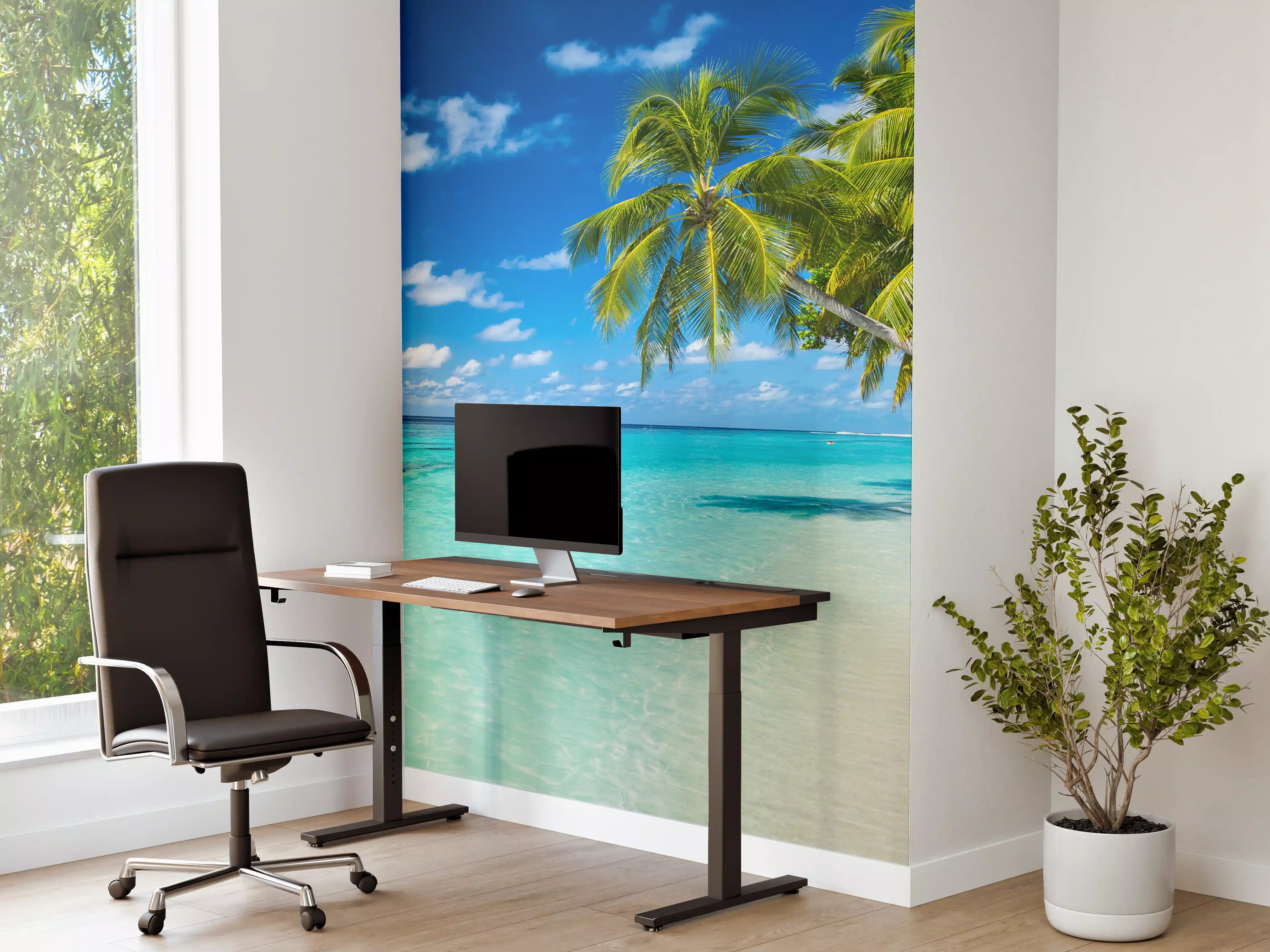 Büro Wandgestaltung - Kokospalmen am Strand in der Karibik