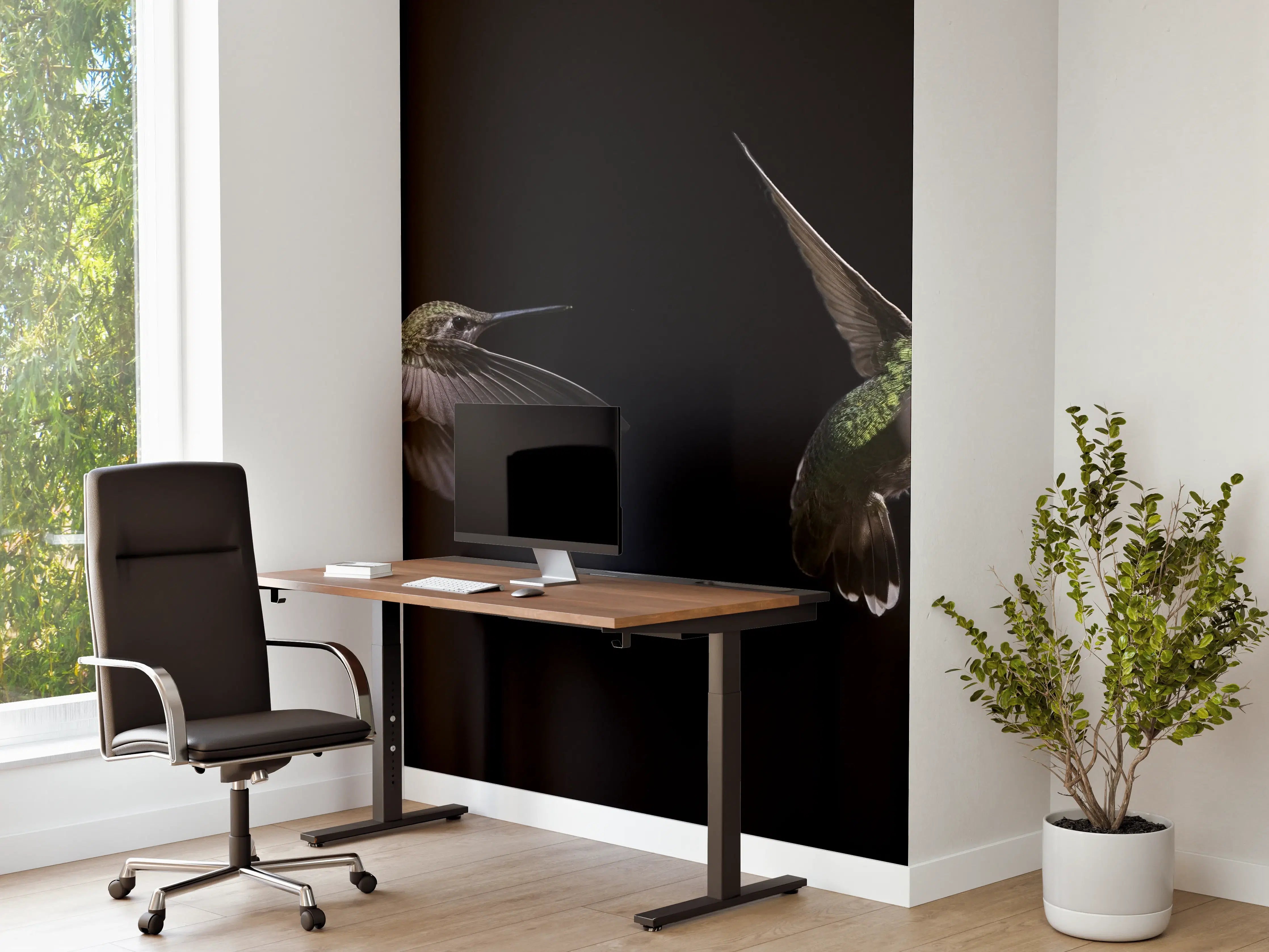 Büro Wandgestaltung - Kolibri beim Fressen der Aloe Vera-Blüte