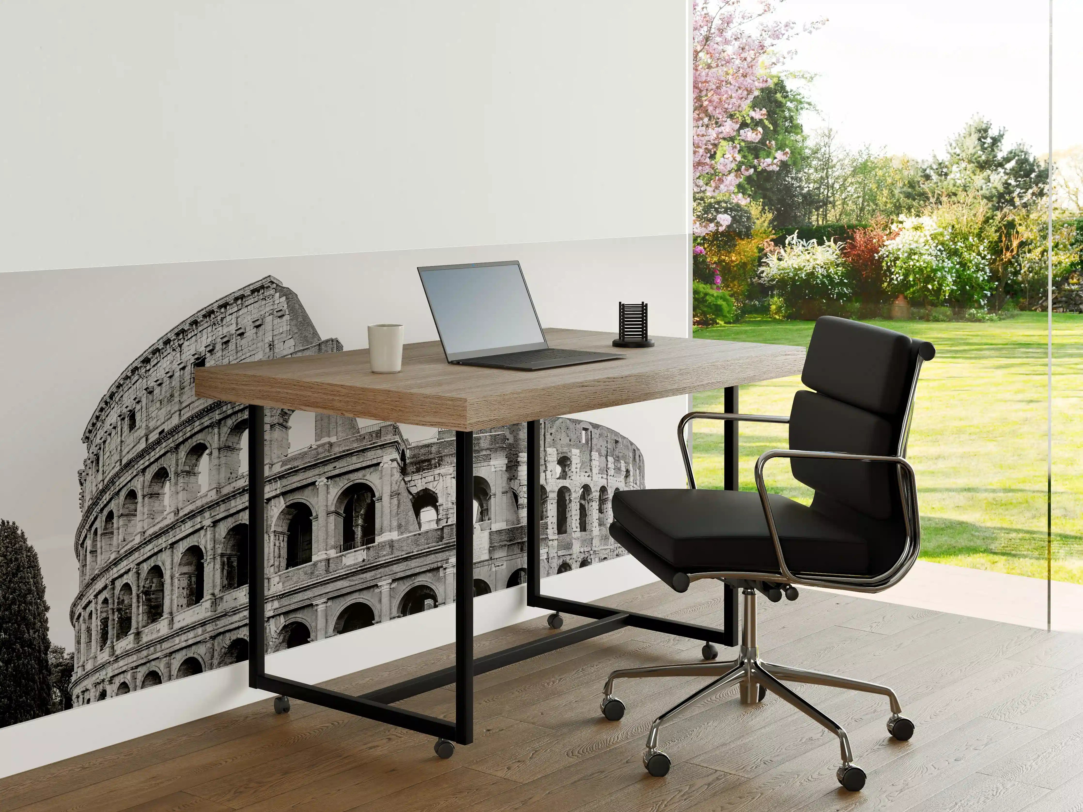Büro Wandgestaltung - Kolosseum Schwarz-Weiß Panorama