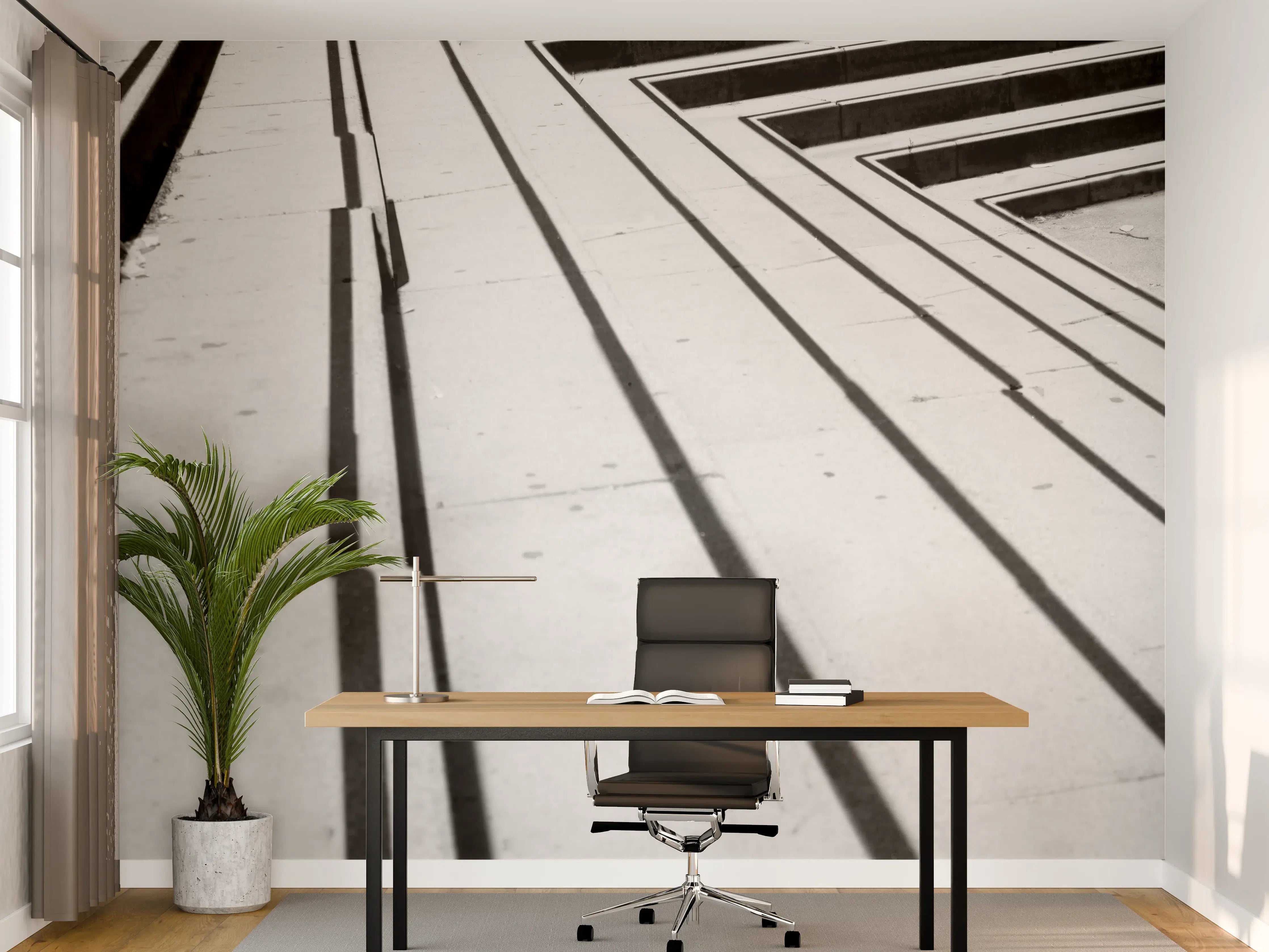 Büro Wandgestaltung - Kontrastreicher Läufer Schwarzweiß