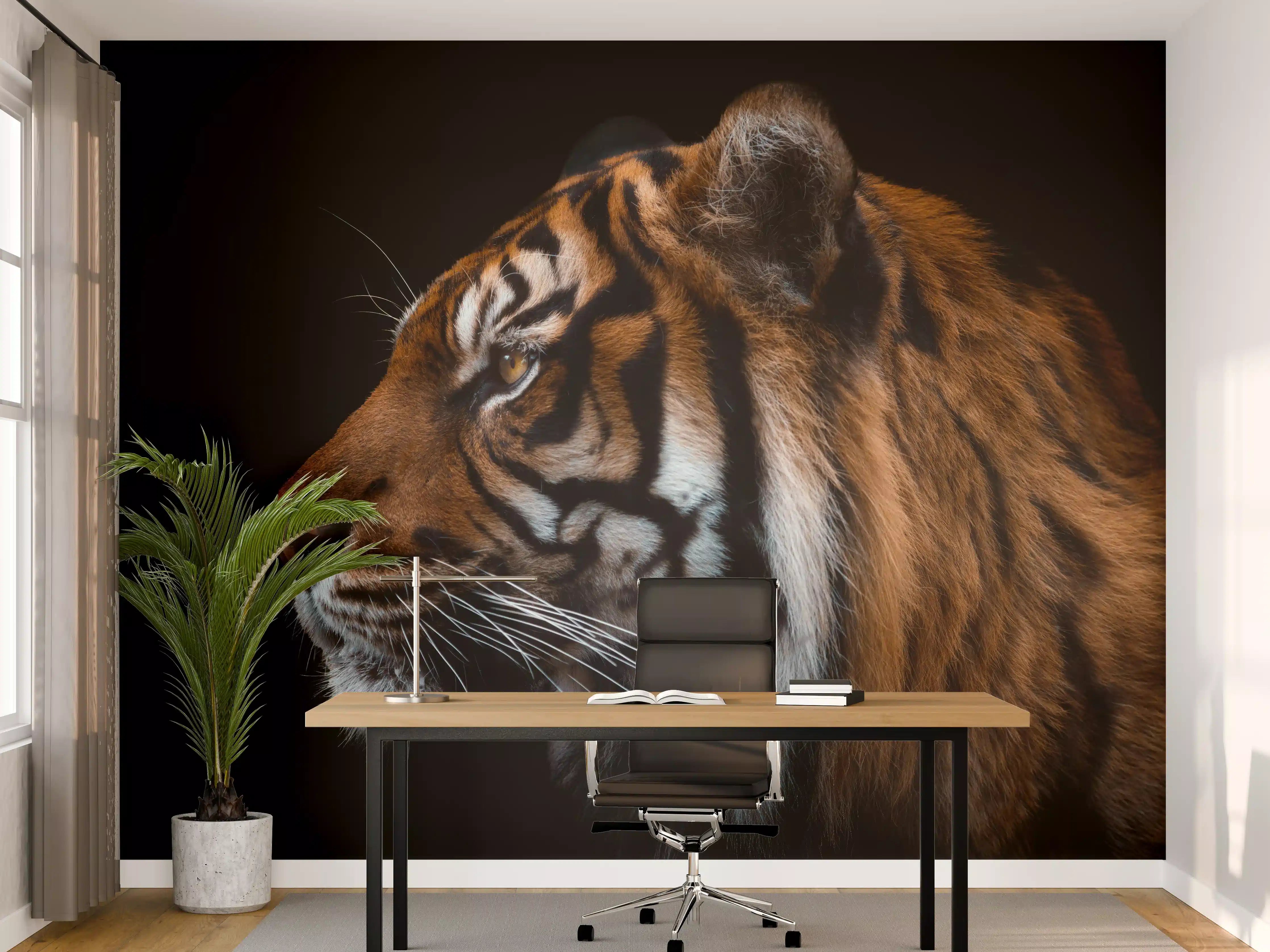 Büro Wandgestaltung - Kopf eines Sumatra-Tigers geschlossen