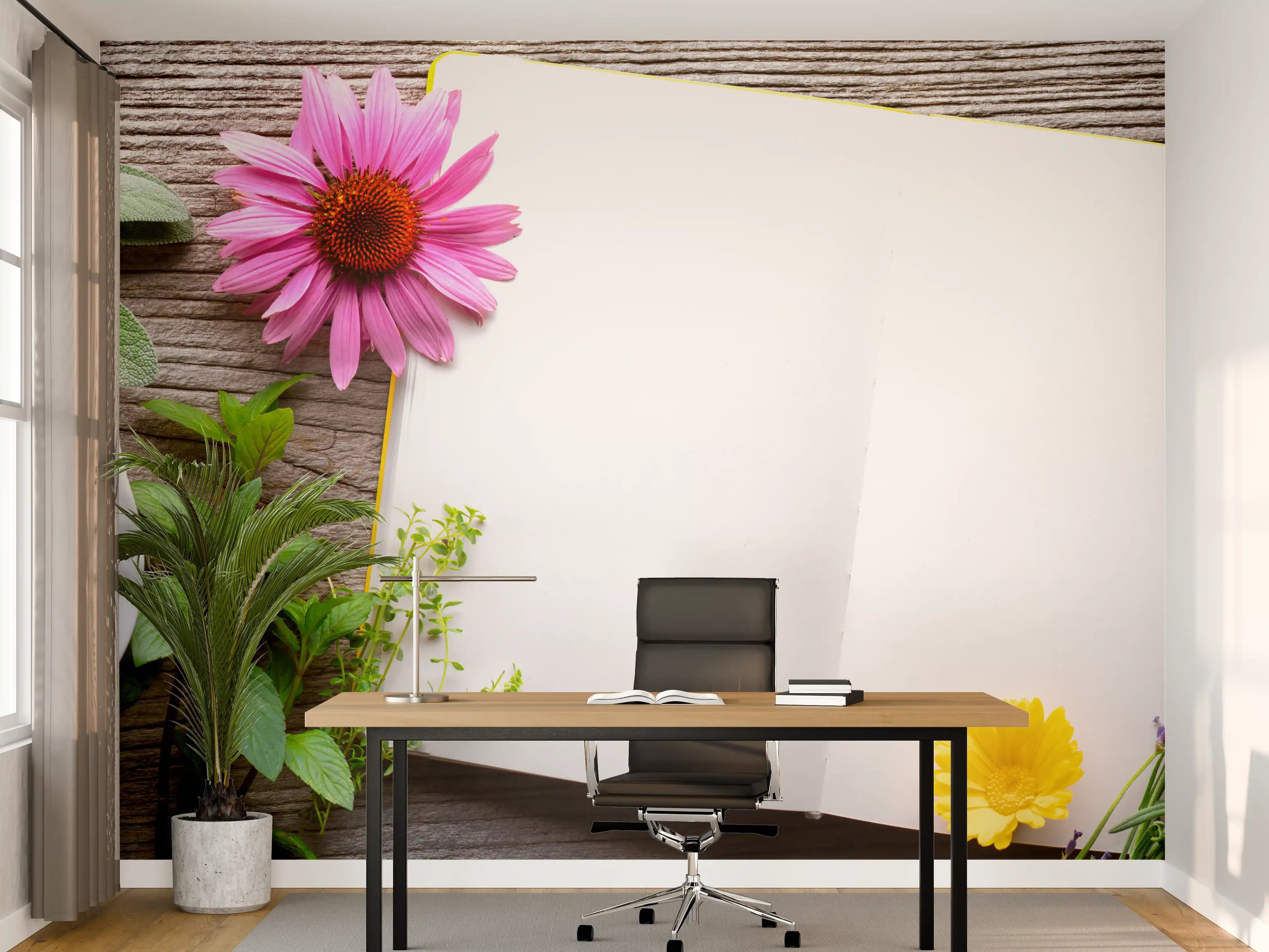 Büro Wandgestaltung - Kräuter & Blumen