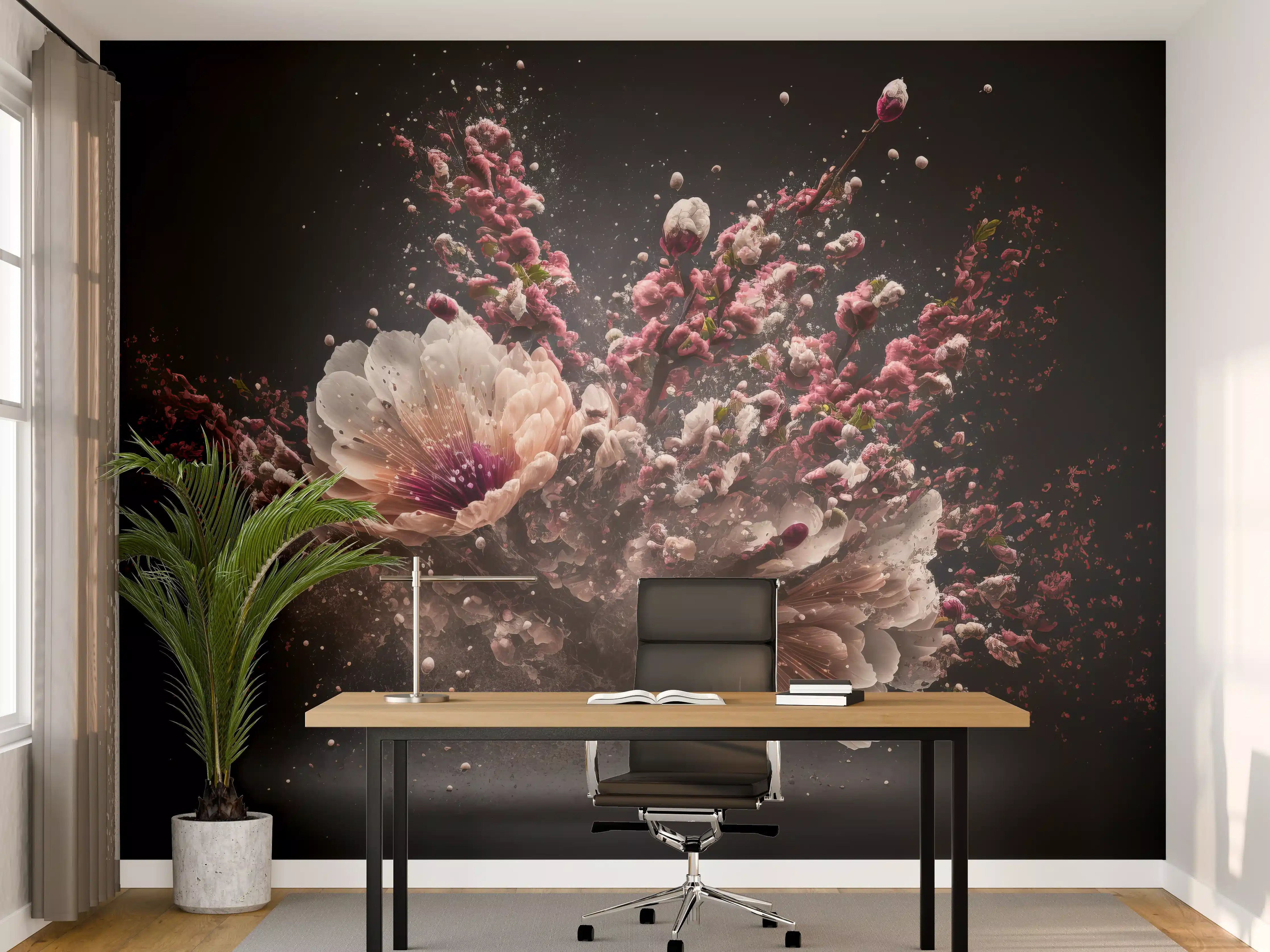 Büro Wandgestaltung - Kreative Kirschblütenblütenexplosion