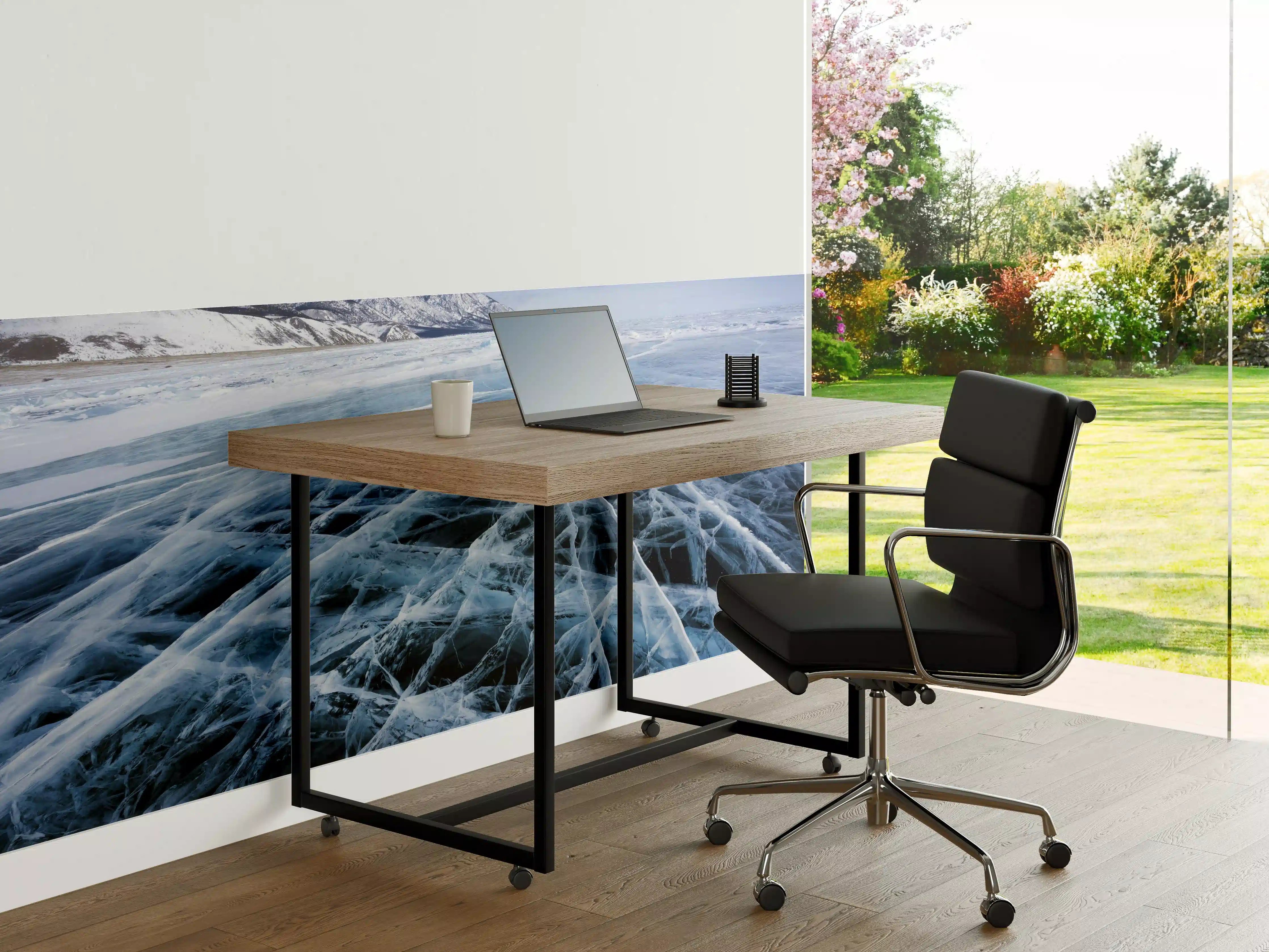 Büro Wandgestaltung - Kristallklarer Eissee mit schwarzen Rissen