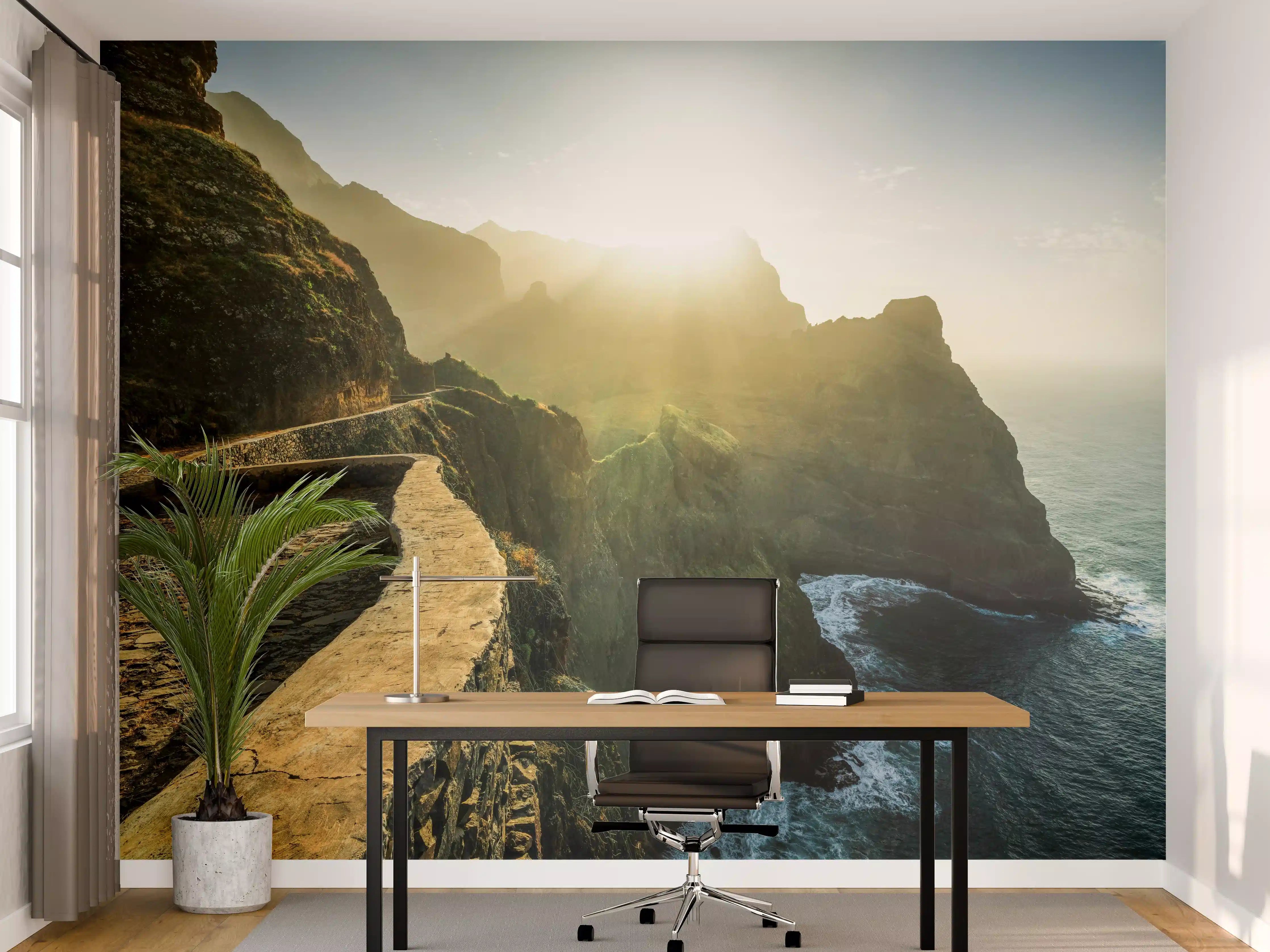 Büro Wandgestaltung - Küstenweg bei Sonnenaufgang