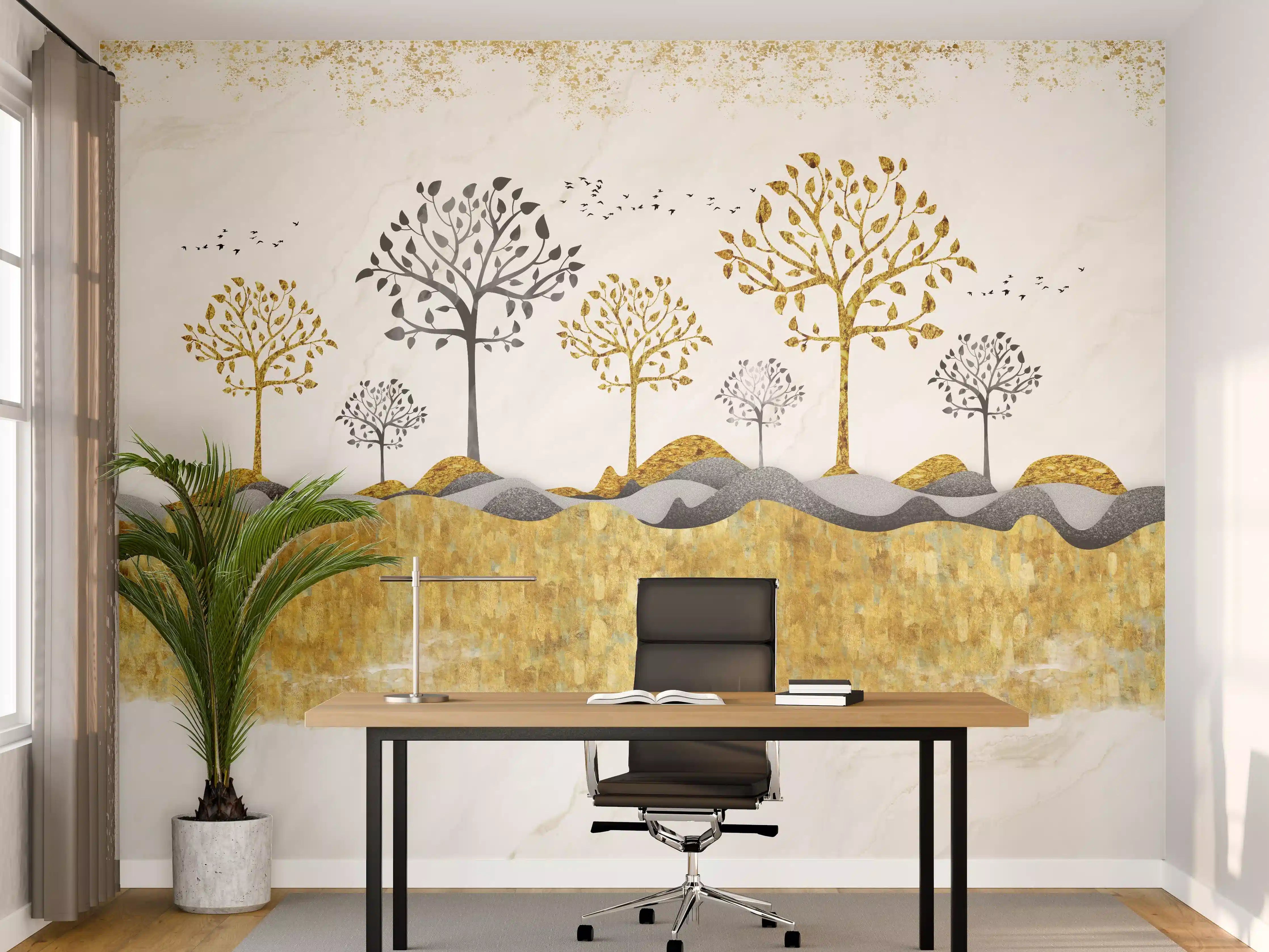 Büro Wandgestaltung - Kunsttapete einer Landschaft