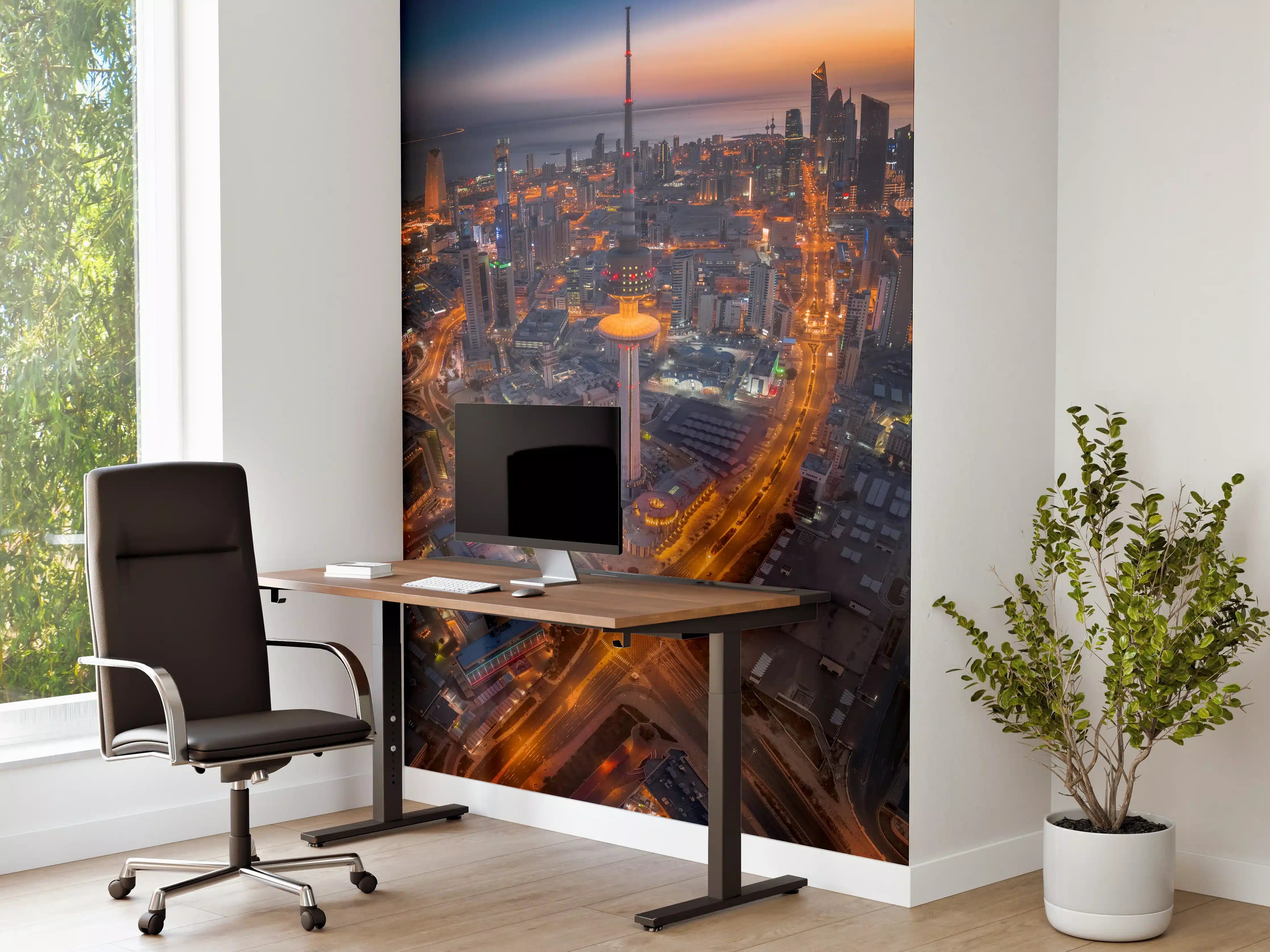 Büro Wandgestaltung - Kuwait City Dämmerungspanorama