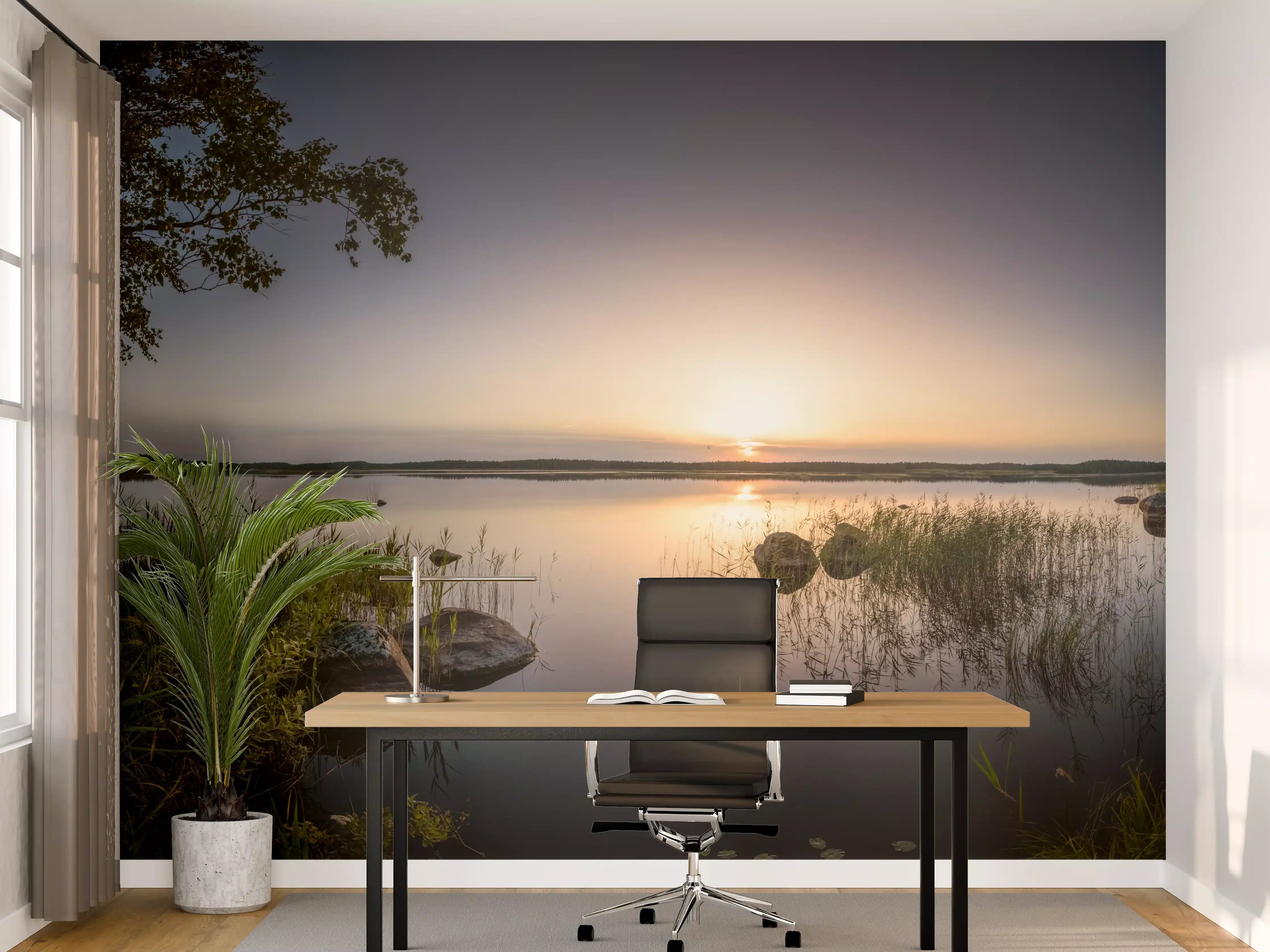 Büro Wandgestaltung - Landschaft in der Dämmerung - Sonnenuntergang