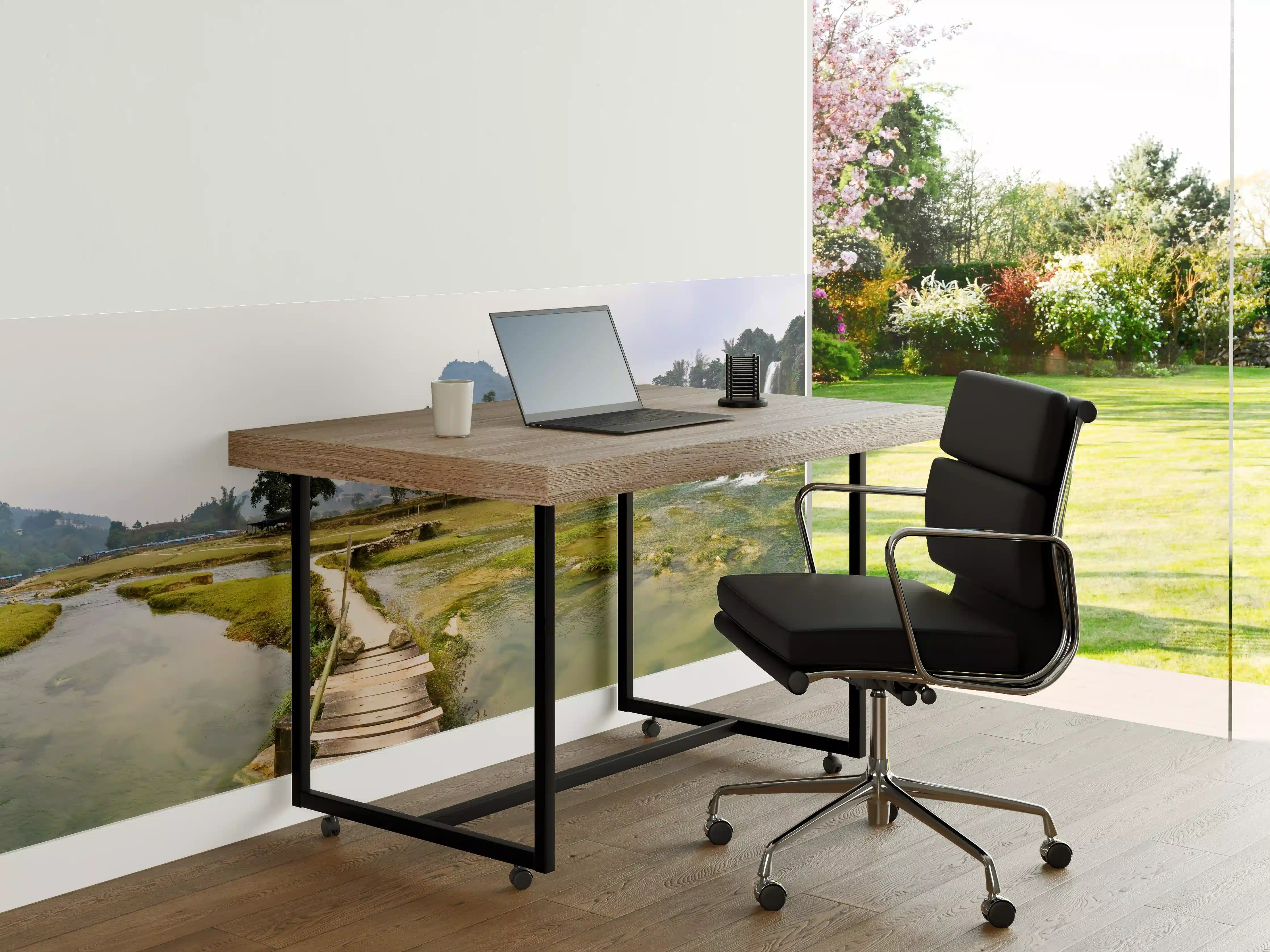 Büro Wandgestaltung - Landschaft mit Wasserfällen und grüner Natur