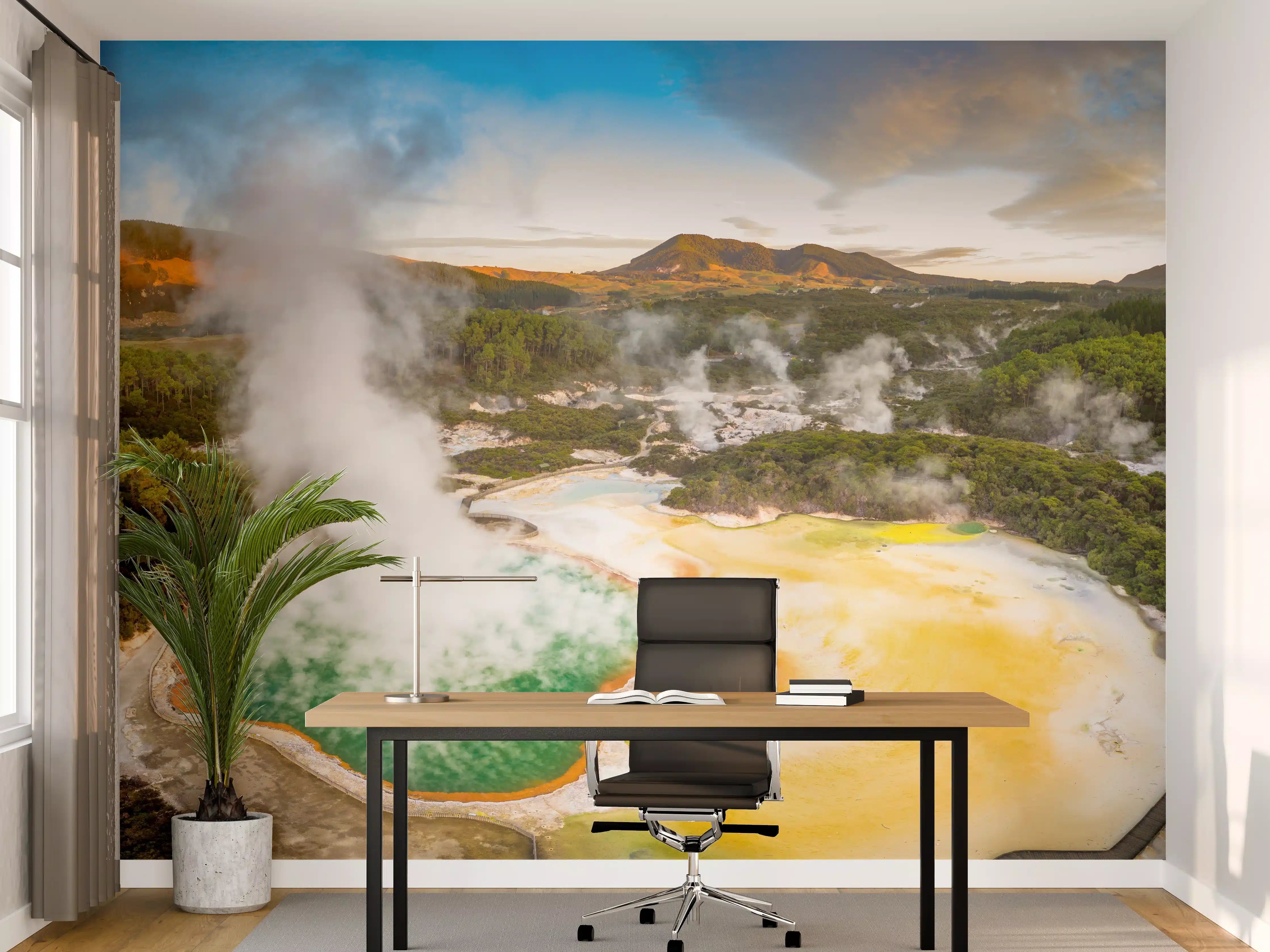 Büro Wandgestaltung - Landschaft mit kochend heißem Schlamm
