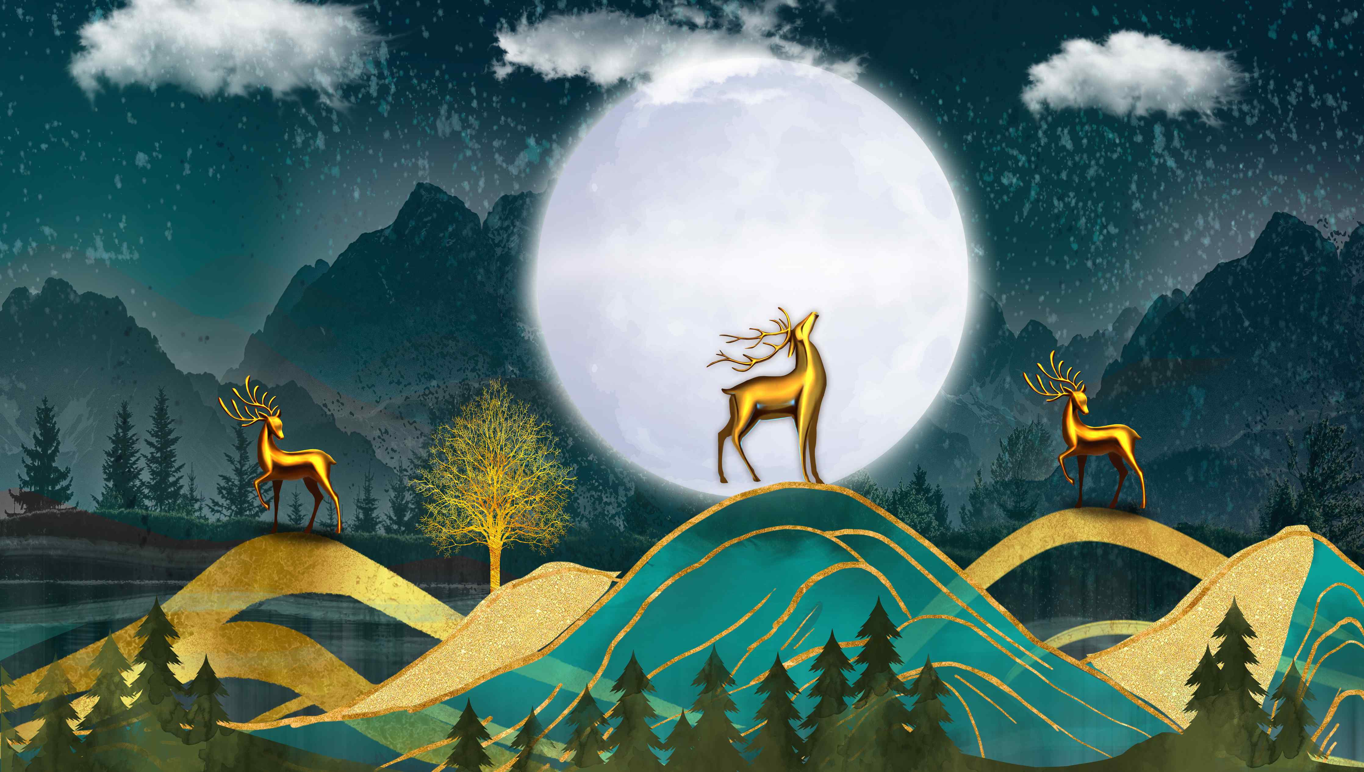 Büro Wandgestaltung-Landschafts Darstellung - Grafik